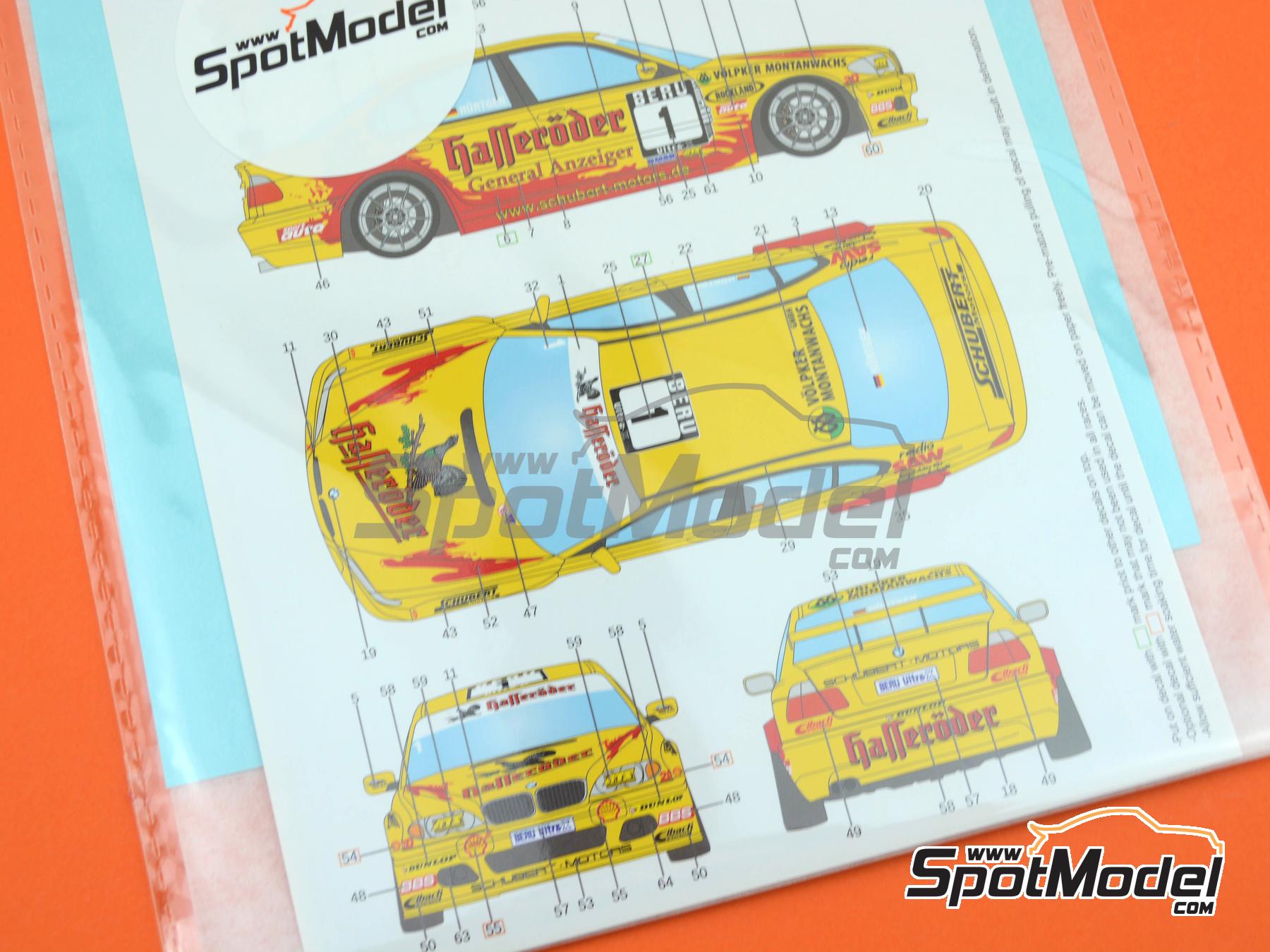 Image 11: BMW 320i (E46) Schubert Motorsports Team sponsored by Hasser&ouml;der - Produktionswagen Meisterschaft (DMSB) - Production Car Championship 2004 | Marking / livery in 1/24 scale manufactured by LB Production (ref.&nbsp;LB-24057, also LB24057)