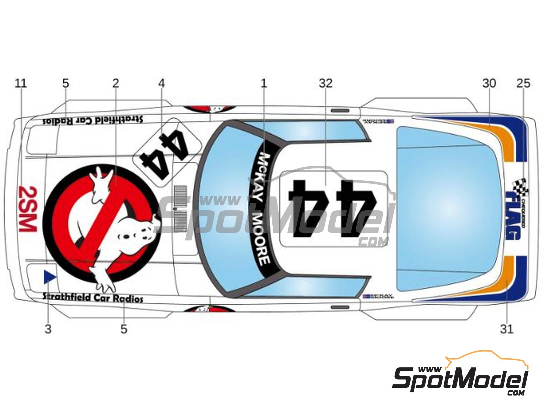 Image 3: Mazda Savanna RX-7 (SA22C) The Chequered Flag Team sponsored by Ghostbusters - Bathurst 1000 Km 1984 | Marking / livery in 1/24 scale manufactured by LB Production (ref.&nbsp;LB-24059, also LB24059)