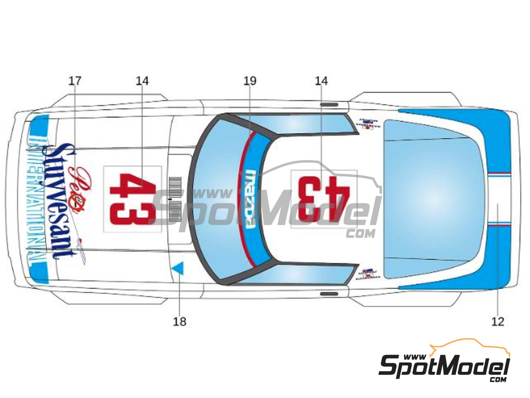 Image 3: Mazda Savanna RX-7 (SA22C) sponsored by Peter Stuyvesant - Bathurst 1000 Km 1982 and 1983 | Marking / livery in 1/24 scale manufactured by LB Production (ref.&nbsp;LB-24060, also LB24060)