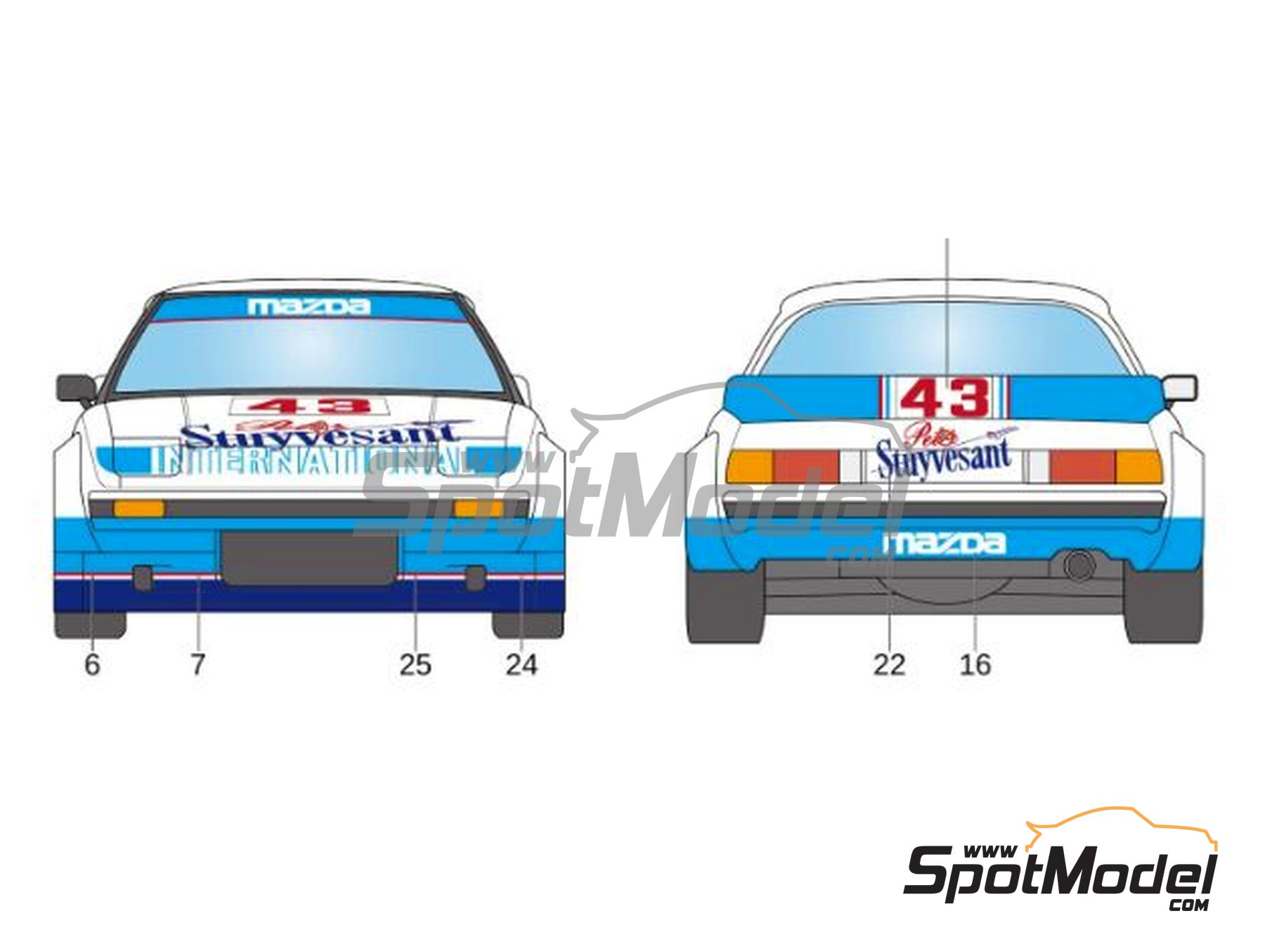 Image 4: Mazda Savanna RX-7 (SA22C) sponsored by Peter Stuyvesant - Bathurst 1000 Km 1982 and 1983 | Marking / livery in 1/24 scale manufactured by LB Production (ref.&nbsp;LB-24060, also LB24060)