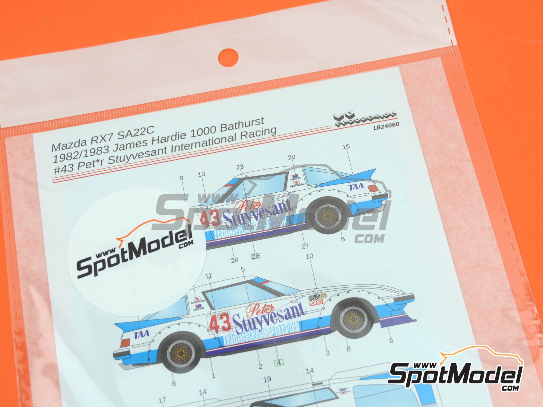 Image 5: Mazda Savanna RX-7 (SA22C) sponsored by Peter Stuyvesant - Bathurst 1000 Km 1982 and 1983 | Marking / livery in 1/24 scale manufactured by LB Production (ref.&nbsp;LB-24060, also LB24060)