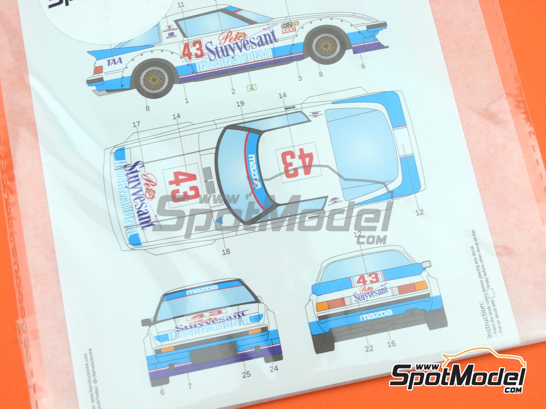 Image 6: Mazda Savanna RX-7 (SA22C) sponsored by Peter Stuyvesant - Bathurst 1000 Km 1982 and 1983 | Marking / livery in 1/24 scale manufactured by LB Production (ref.&nbsp;LB-24060, also LB24060)