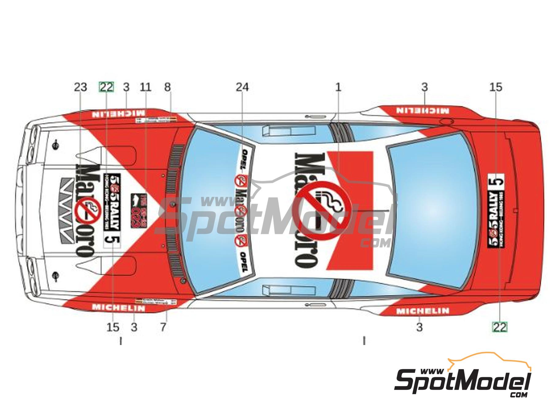 Image 3: Opel Manta 400 Opel Europe Team sponsored by Marlboro - Hong Kong - Beijing Rally 1985 | Marking / livery in 1/24 scale manufactured by LB Production (ref.&nbsp;LB-24061, also LB24061)