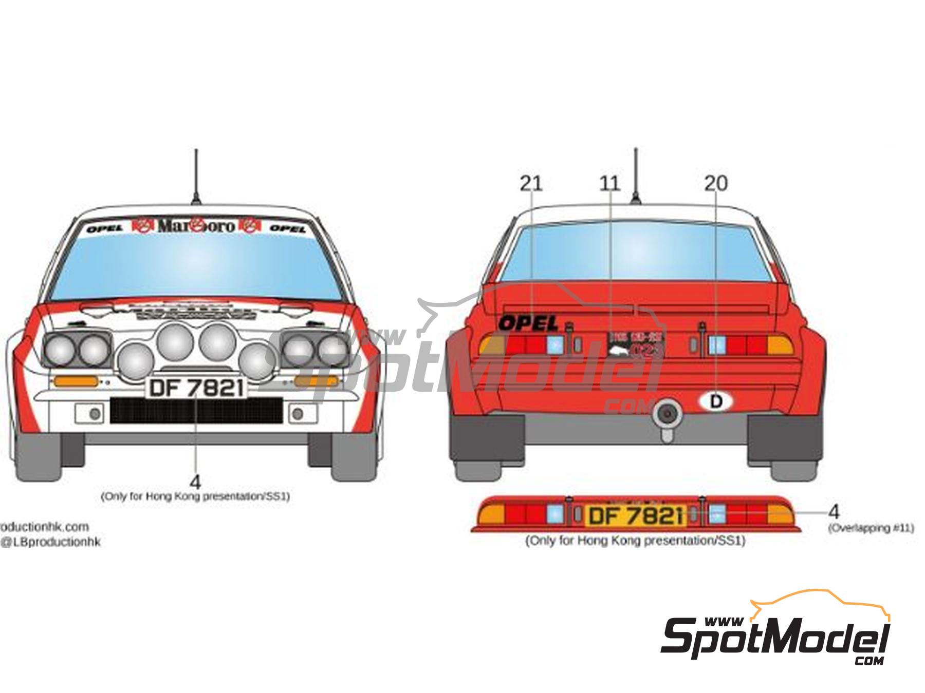 Image 4: Opel Manta 400 Opel Europe Team sponsored by Marlboro - Hong Kong - Beijing Rally 1985 | Marking / livery in 1/24 scale manufactured by LB Production (ref.&nbsp;LB-24061, also LB24061)