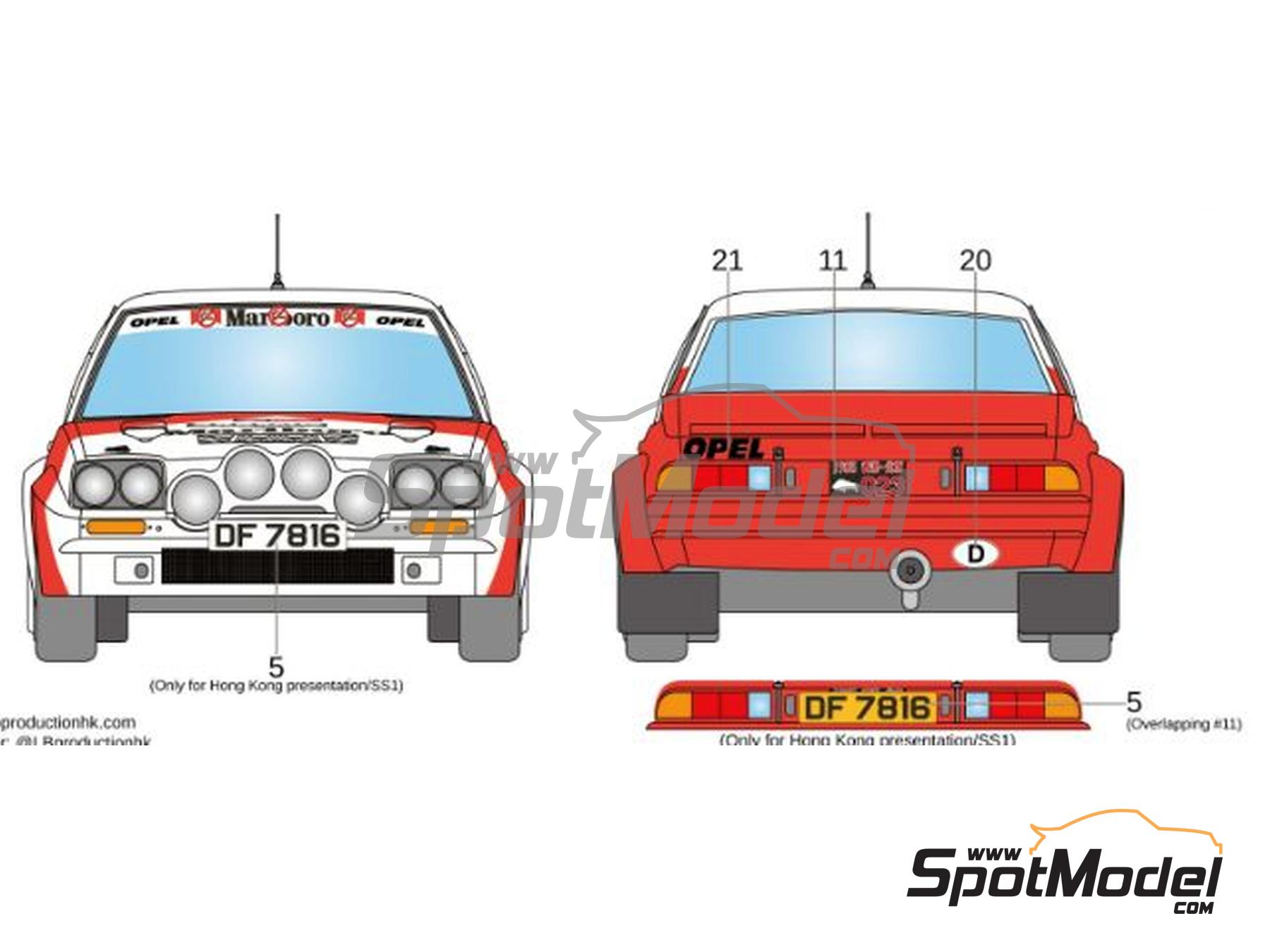 Image 8: Opel Manta 400 Opel Europe Team sponsored by Marlboro - Hong Kong - Beijing Rally 1985 | Marking / livery in 1/24 scale manufactured by LB Production (ref.&nbsp;LB-24061, also LB24061)