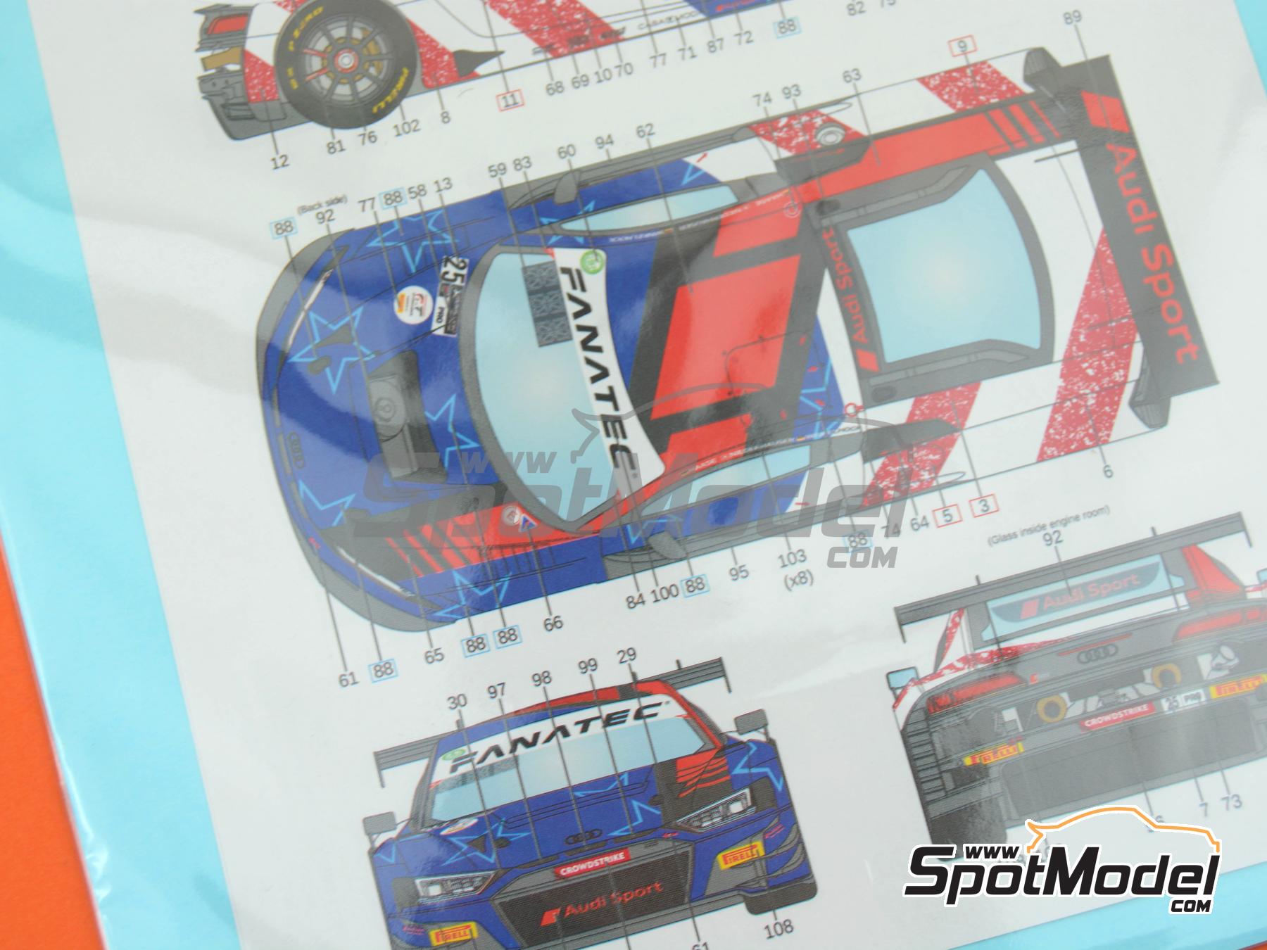 Image 12: Audi R8 LMS GT3 Evo Equipo Audi Sport Sainteloc Racing / WRT - Intercontinental GT Challenge, 8 Horas de Indianapolis 2021 | Decoraci&oacute;n en escala&nbsp;1/24 fabricado por LB Production (ref.&nbsp;LB-24064, tambien LB24064)