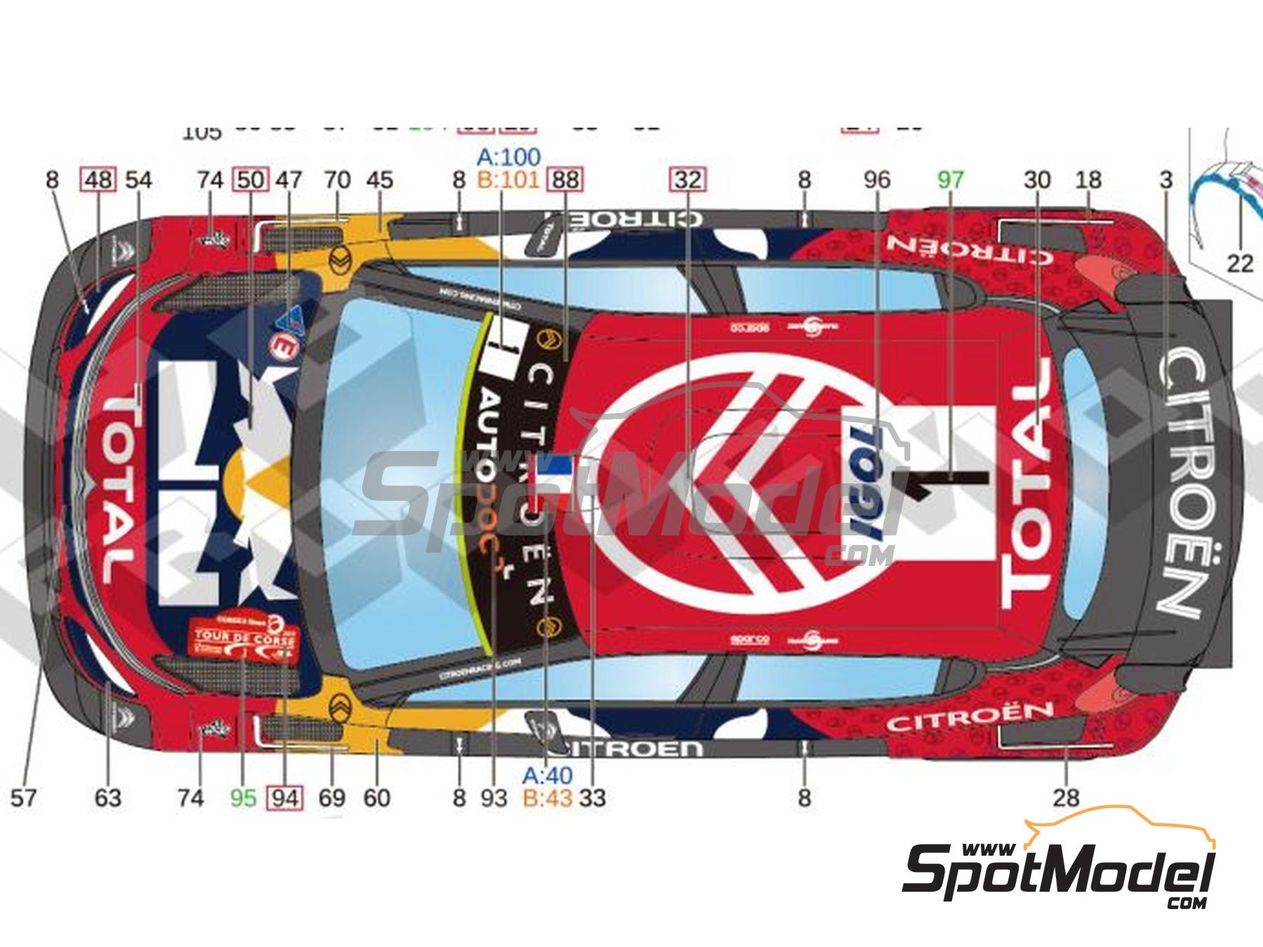 Image 3: Citroen C3 WRC Equipo Citro&euml;n Total WRT patrocinado por RB - Rally de Turquia, Rally de C&oacute;rcega - Corsica Linea Tour de Corse - Rallye de France 2019 | Decoraci&oacute;n en escala&nbsp;1/24 fabricado por LB Production (ref.&nbsp;LB-24070, tambien LB24070)