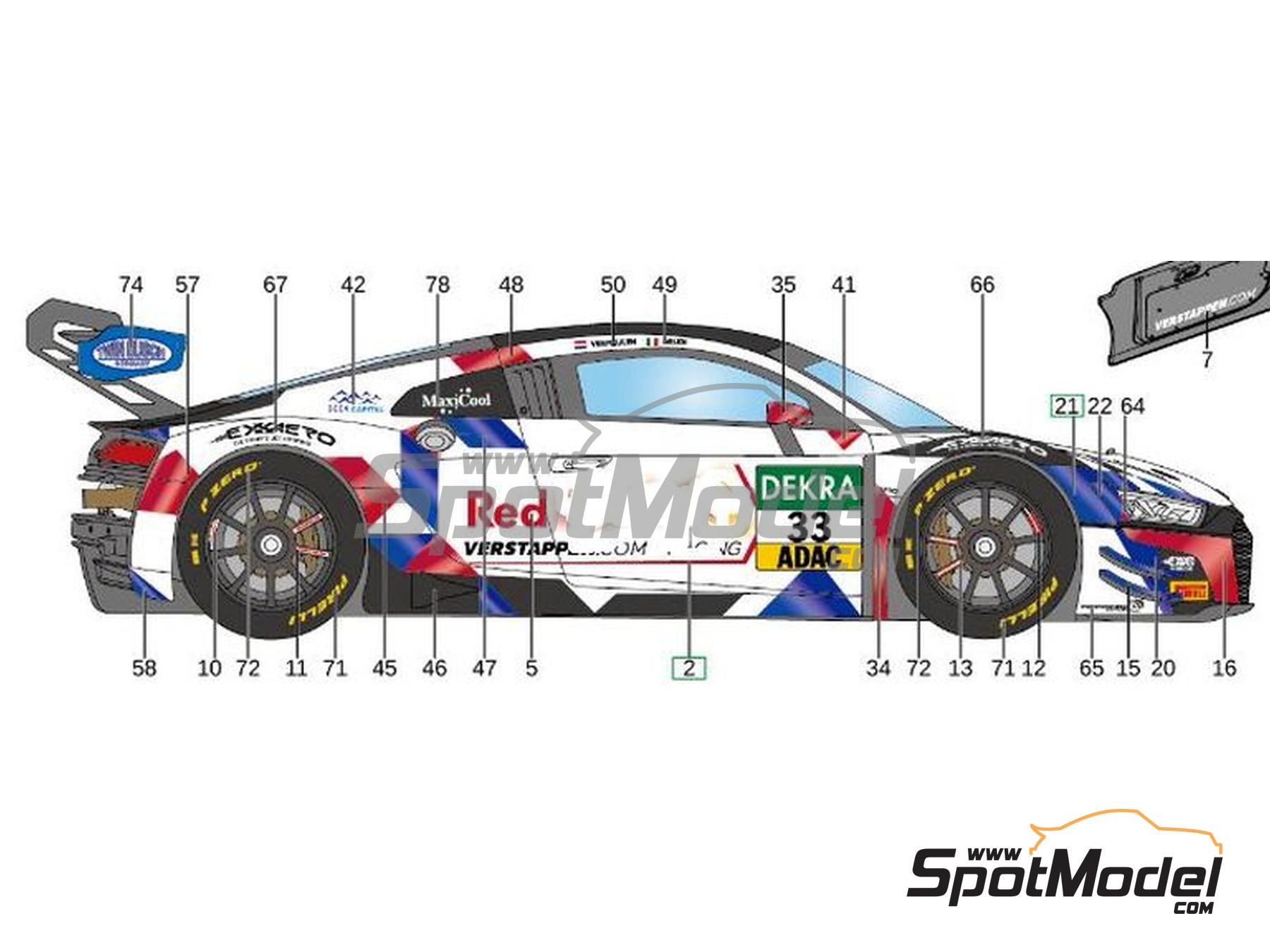 Image 2: Audi R8 LMS GT3 Evo II Car Collection Motorsport Team sponsored by RB Exxaero - ADAC GT Masters 2022 | Marking / livery in 1/24 scale manufactured by LB Production (ref.&nbsp;LB-24074, also LB24074 )