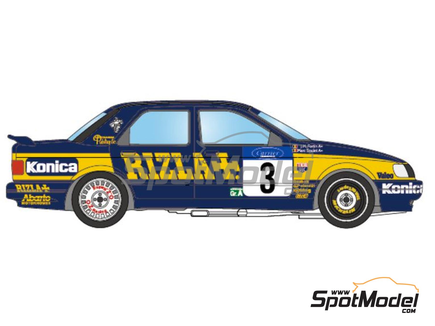 Image 2: Ford Sierra Cosworth 4x4 Grupo A patrocinado por Rizla+ - Rally Omloop Van Vlaanderen 1992 | Decoraci&oacute;n en escala&nbsp;1/24 fabricado por LB Production (ref.&nbsp;LB-24076, tambien LB24076)