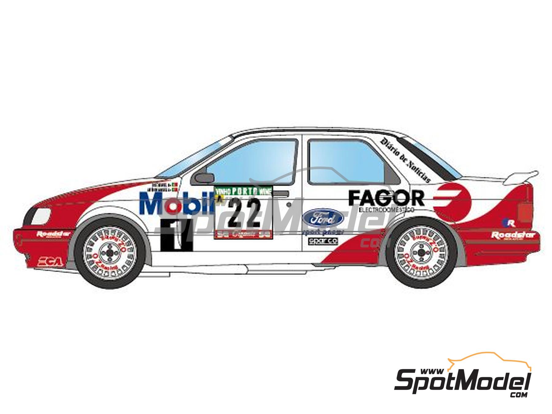 Image 1: Ford Sierra Cosworth 4x4 Grupo A Equipo Rodamsport patrocinado por Fagor - Rally de Portugal - Vinho do Porto 1993 | Decoraci&oacute;n en escala&nbsp;1/24 fabricado por LB Production (ref.&nbsp;LB-24079, tambien LB24079)