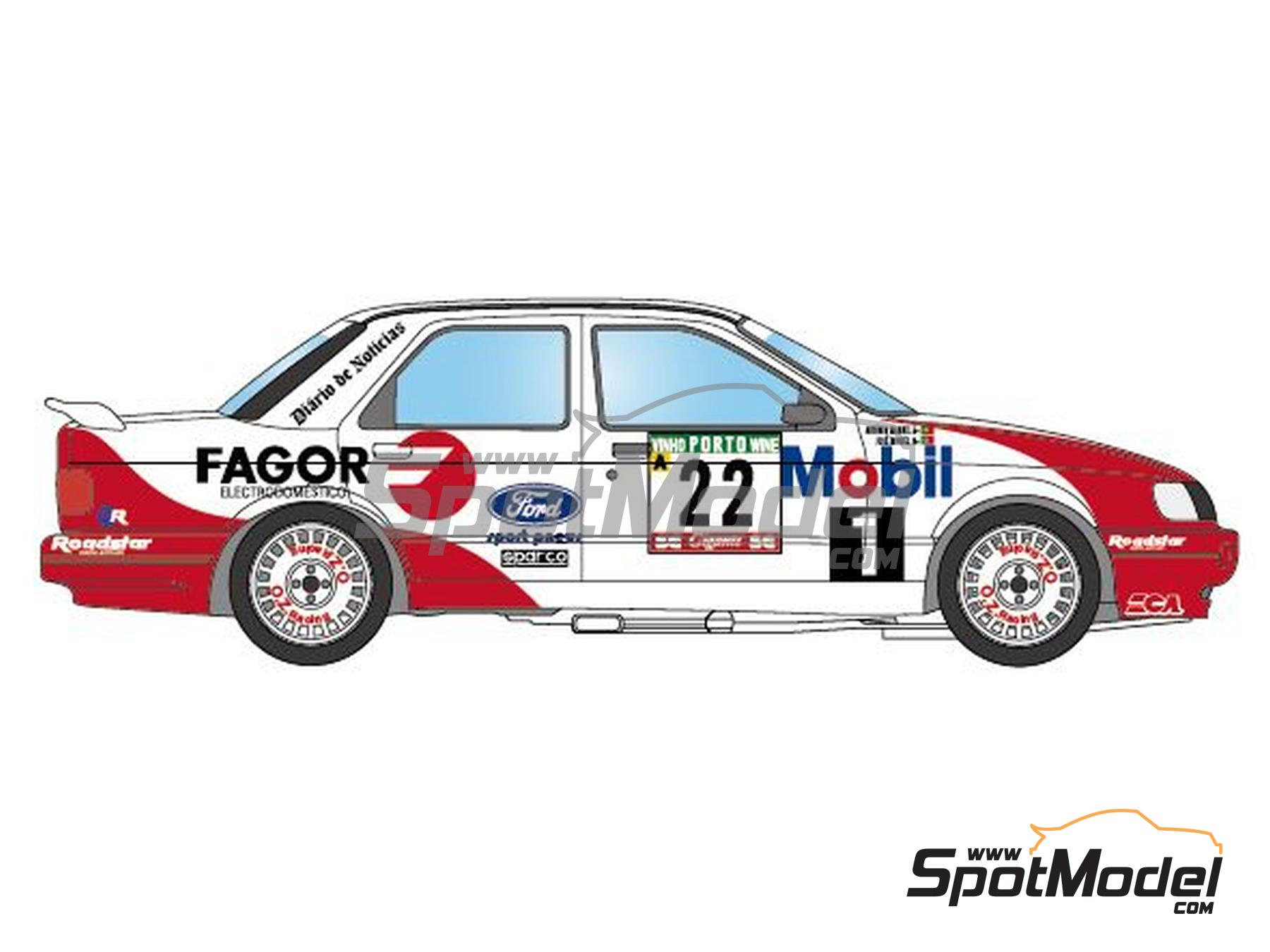 Image 2: Ford Sierra Cosworth 4x4 Grupo A Equipo Rodamsport patrocinado por Fagor - Rally de Portugal - Vinho do Porto 1993 | Decoraci&oacute;n en escala&nbsp;1/24 fabricado por LB Production (ref.&nbsp;LB-24079, tambien LB24079)