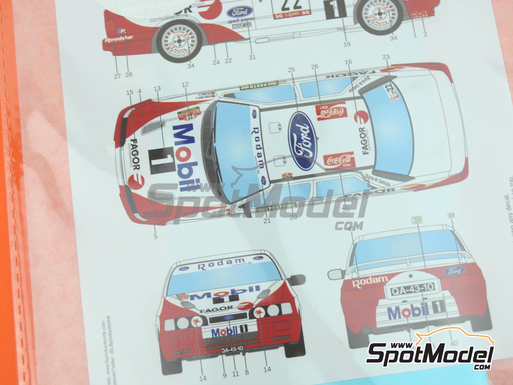 Image 8: Ford Sierra Cosworth 4x4 Grupo A Equipo Rodamsport patrocinado por Fagor - Rally de Portugal - Vinho do Porto 1993 | Decoraci&oacute;n en escala&nbsp;1/24 fabricado por LB Production (ref.&nbsp;LB-24079, tambien LB24079)