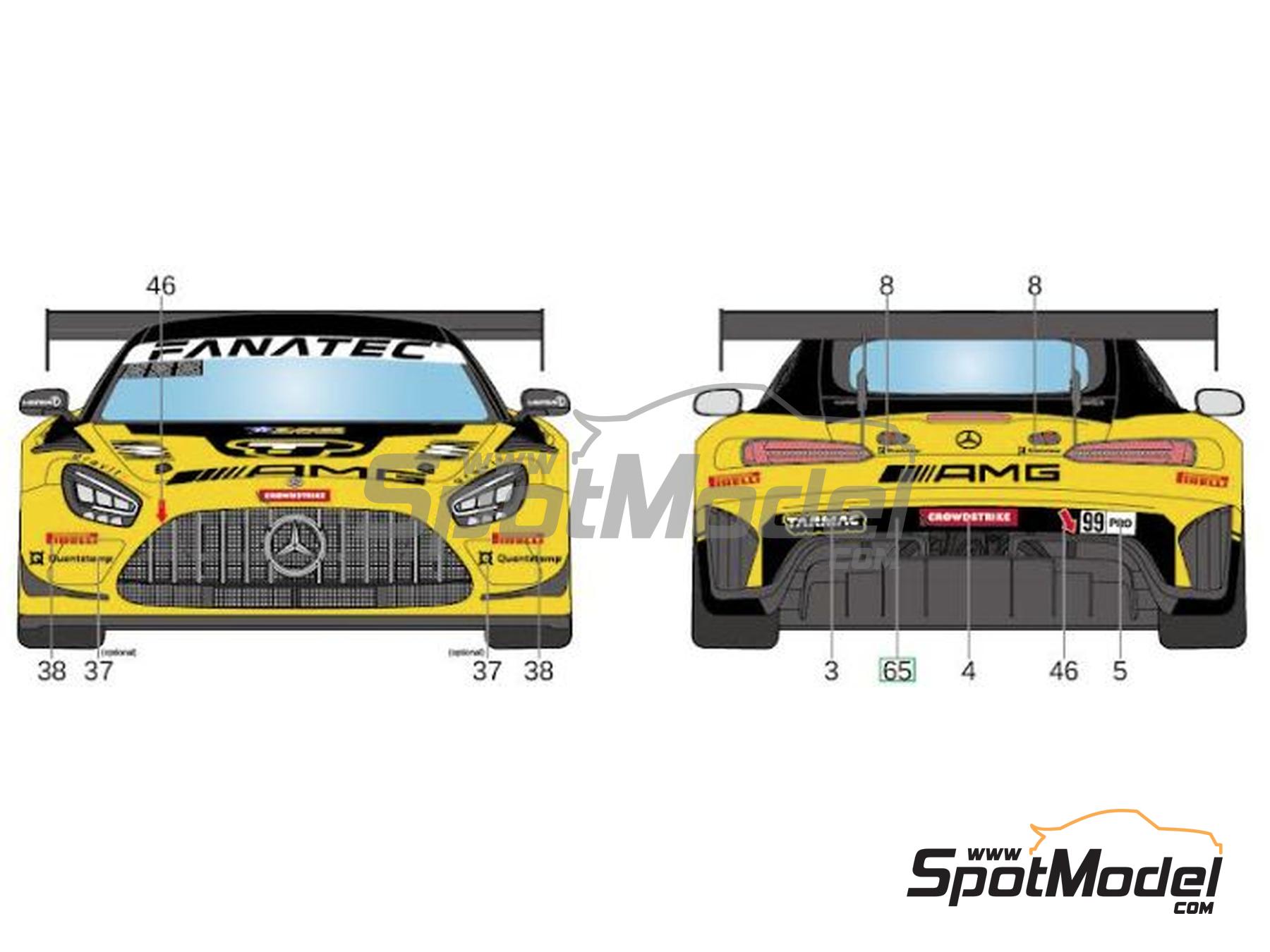Image 4: Mercedes Benz AMG GT3 Evo Craft Bamboo Racing Team sponsored by Mooneye - Indianapolis 8 Hour 2021 | Marking / livery in 1/24 scale manufactured by LB Production (ref.&nbsp;LB-24088, also LB24088)