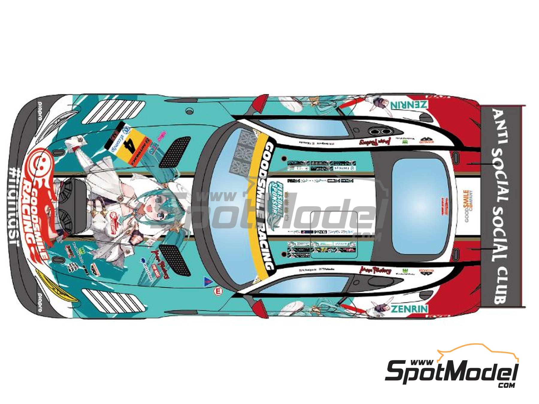 Image 3: Mercedes Benz AMG GT3 Evo Goodsmile Racing Team sponsored by Hatsune Miku - Autobacs Super GT Series 2023 | Marking / livery in 1/24 scale manufactured by LB Production (ref.&nbsp;LB-24090, also LB24090)