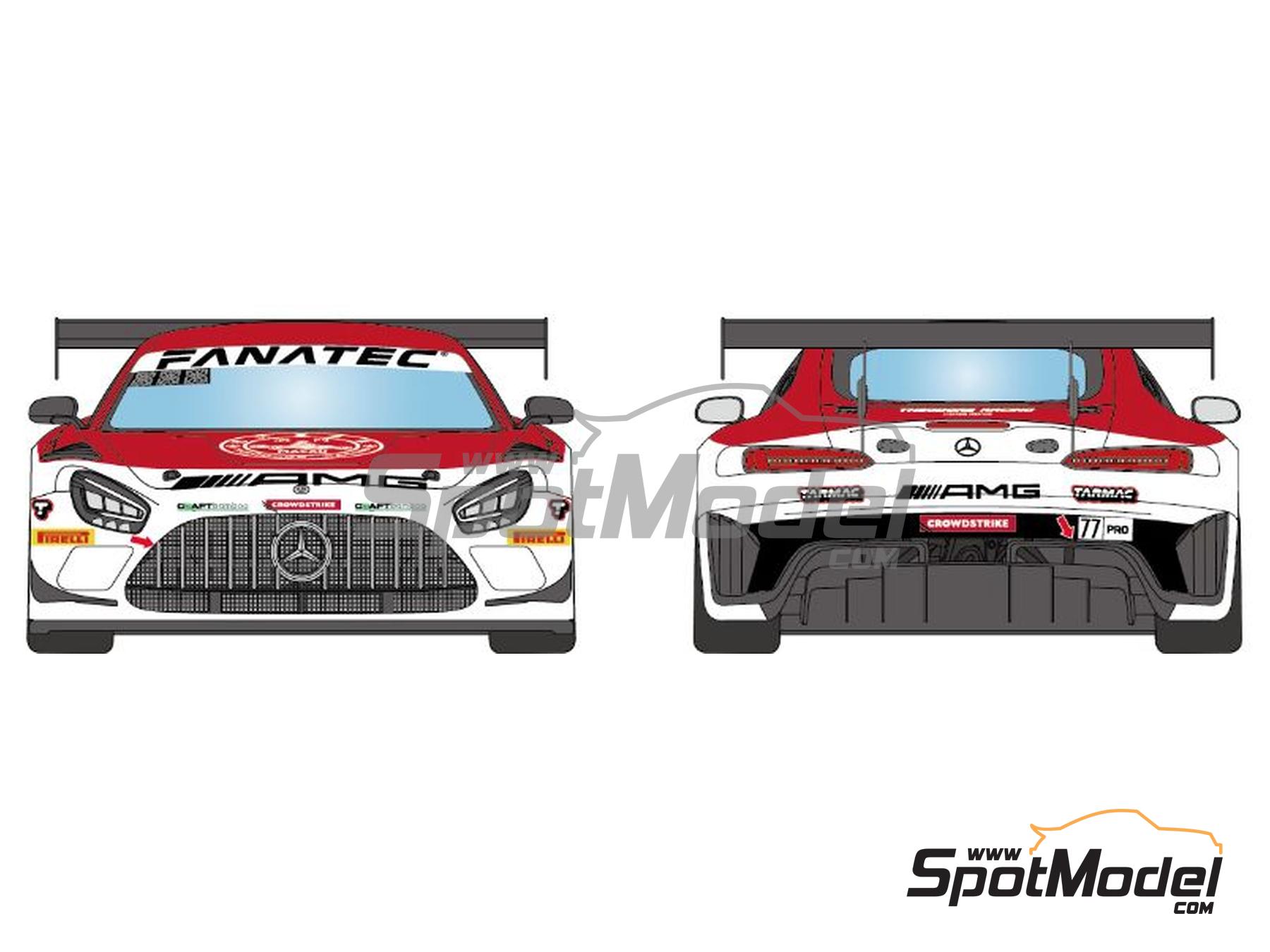 Image 4: Mercedes Benz AMG GT3 Evo Craft Bamboo Racing Team sponsored by Theodore Racing - Indianapolis 8 Hour 2022 | Marking / livery in 1/24 scale manufactured by LB Production (ref.&nbsp;LB-24091, also LB24091)