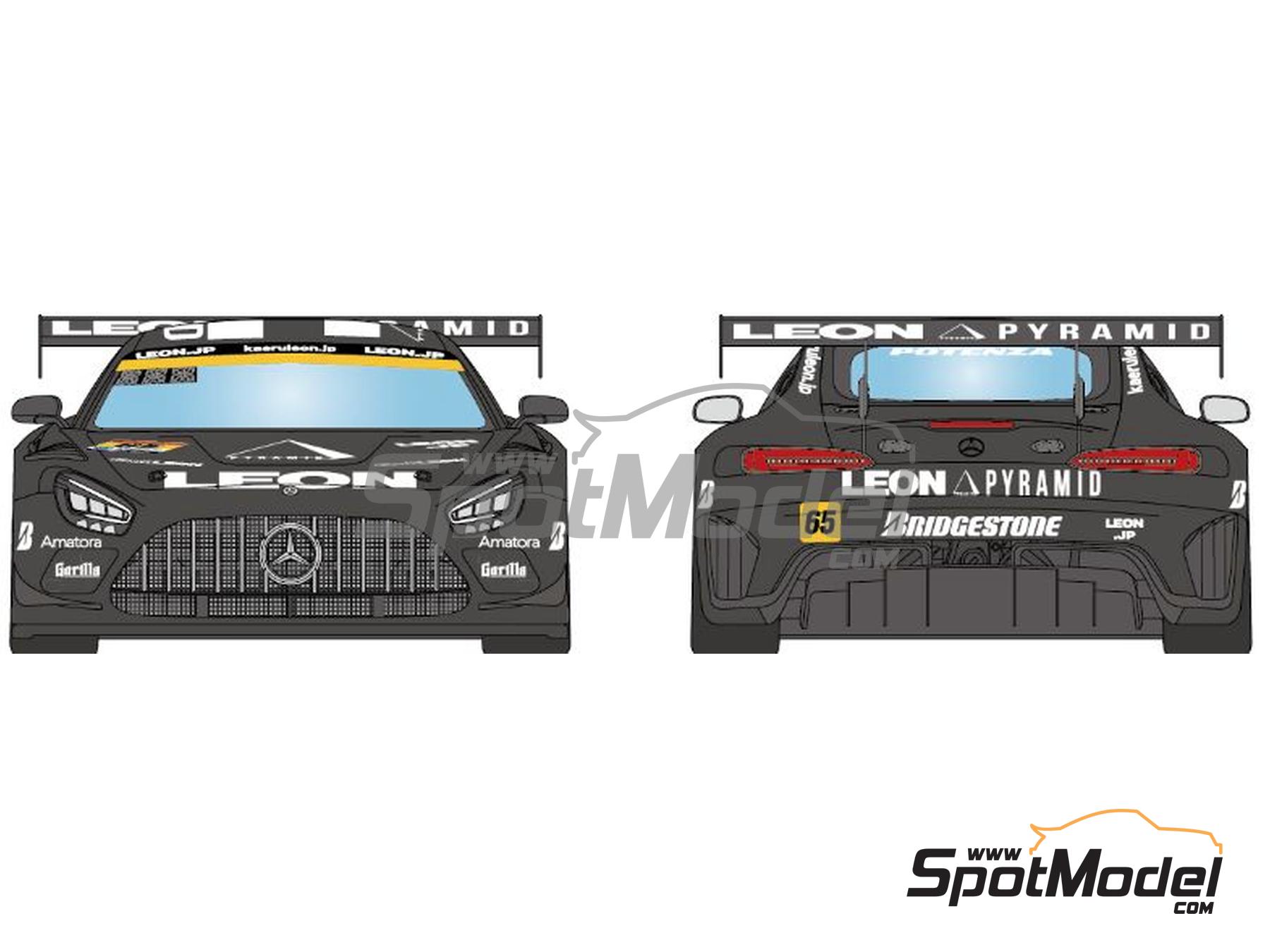 Image 4: Mercedes Benz AMG GT3 Evo Leon Racing Team - Autobacs Super GT Series 2023 | Marking / livery in 1/24 scale manufactured by LB Production (ref.&nbsp;LB-24092, also LB24092)