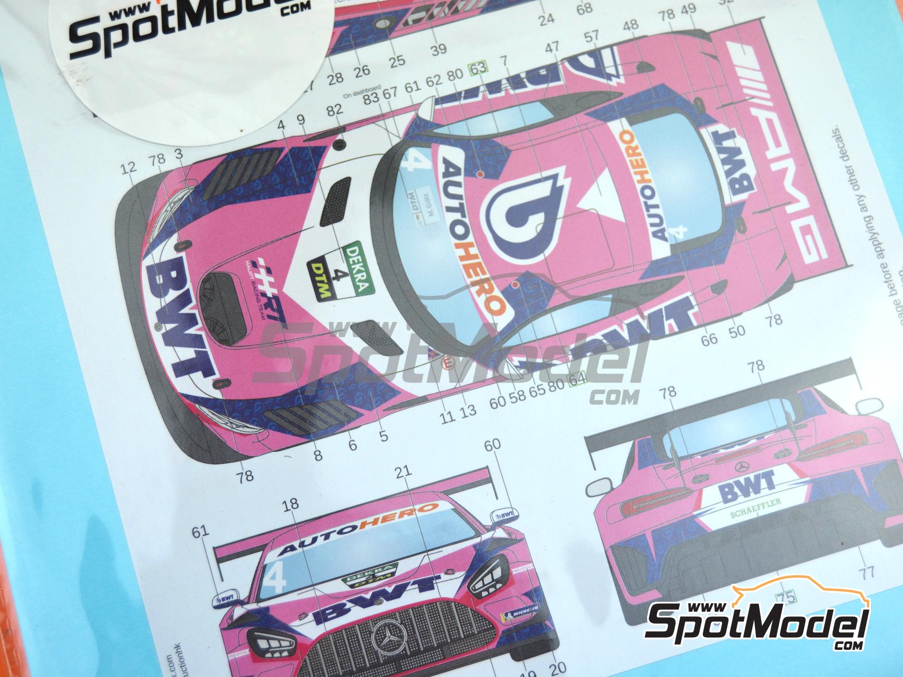 Image 8: Mercedes Benz AMG GT3 Evo Equipo HRT patrocinado por BWT - DTM - Deutsche Tourenwagen Masters 2021 | Decoraci&oacute;n en escala&nbsp;1/24 fabricado por LB Production (ref.&nbsp;LB-24094, tambien LB24094)
