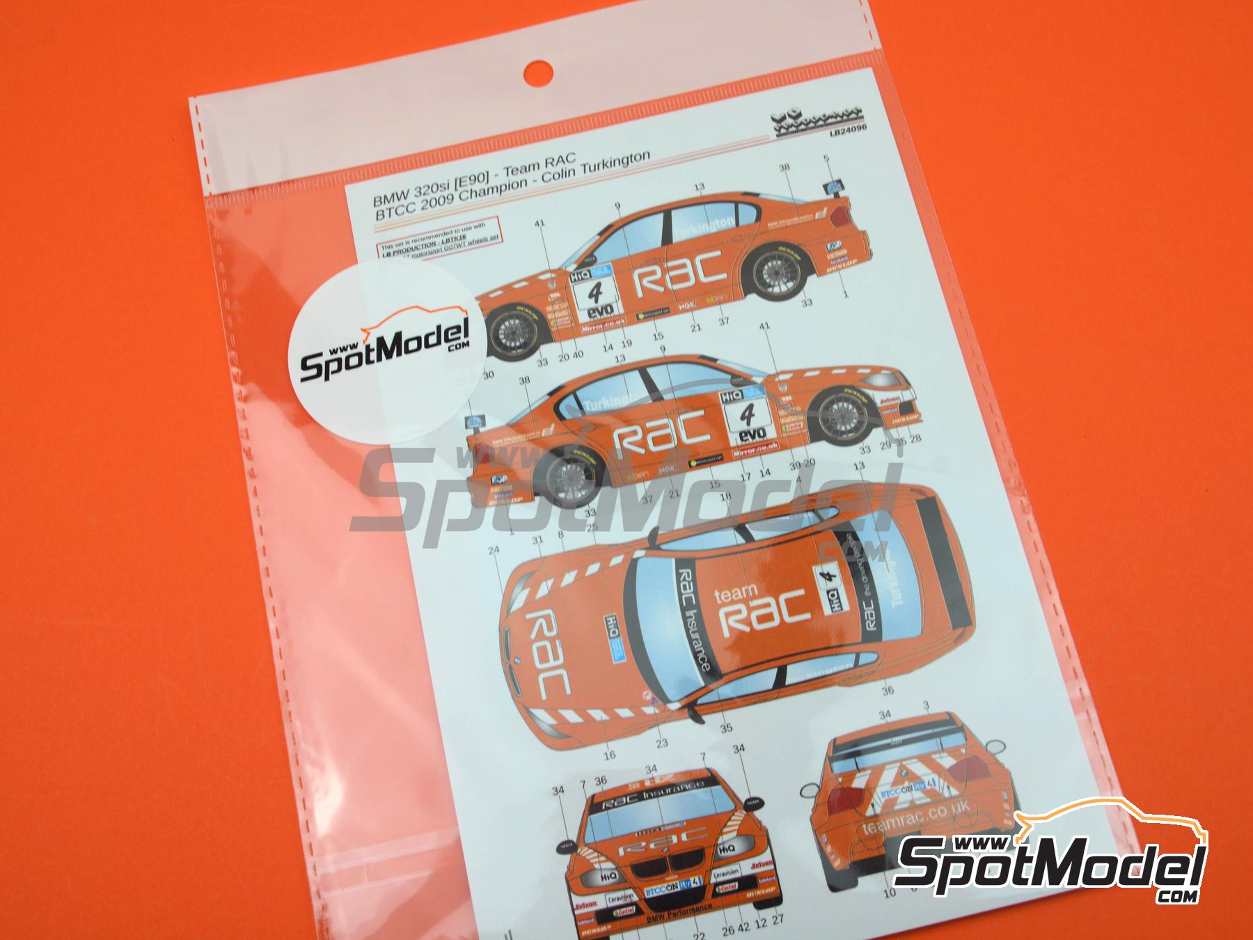 Image 5: BMW 320si E90 RAC Team - British Touring Car Championship - BTCC 2009 | Marking / livery in 1/24 scale manufactured by LB Production (ref.&nbsp;LB-24096, also LB24096)