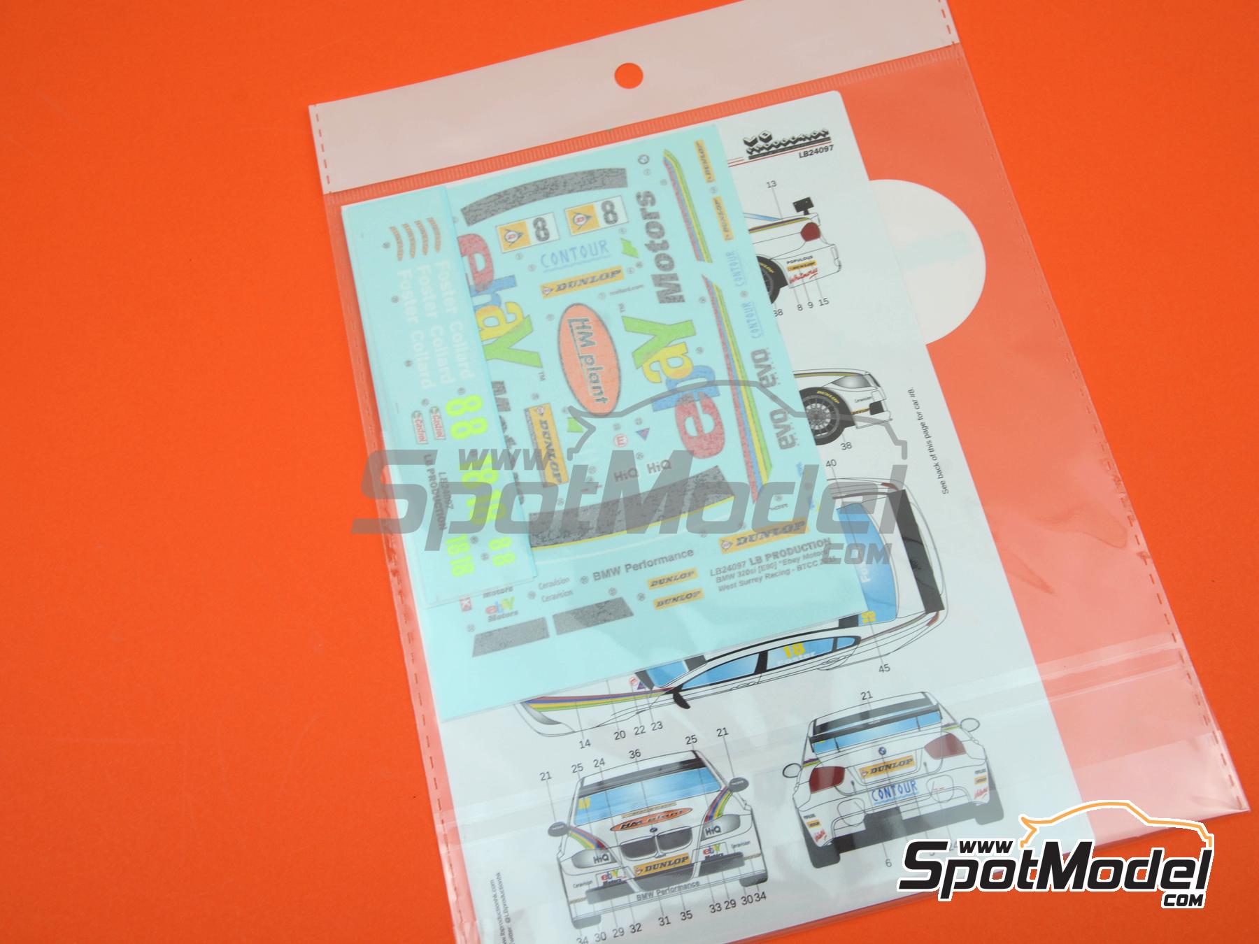 Image 6: BMW 320si E90 West Surrey Racing Team sponsored by Ebay Motors - British Touring Car Championship - BTCC 2011 | Marking / livery in 1/24 scale manufactured by LB Production (ref. LB-24097, also LB24097)