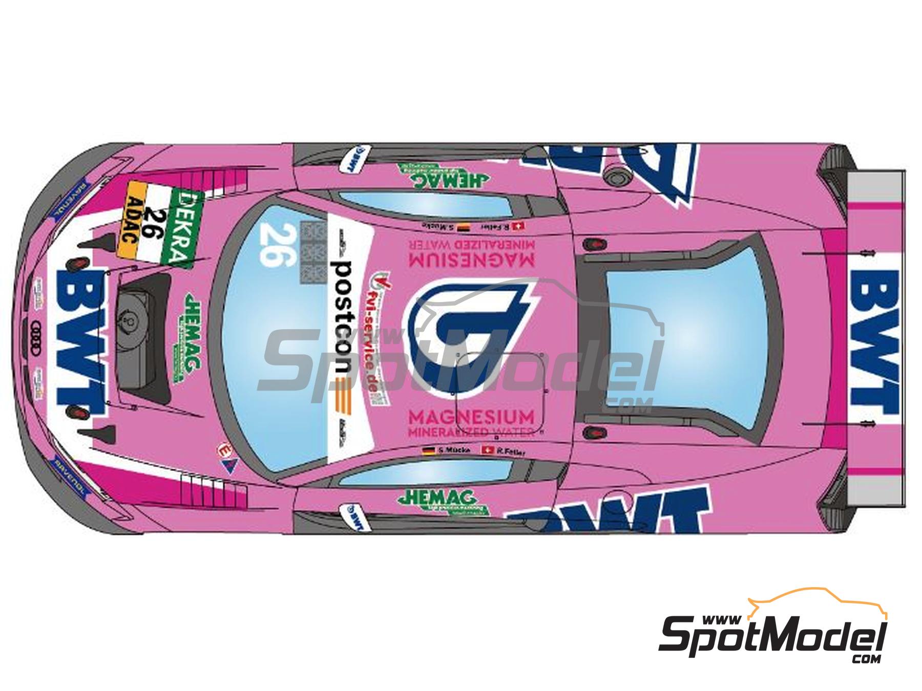 Image 3: Audi R8 LMS GT3 Evo M&uuml;cke Motorsport Team sponsored by BWT - ADAC GT Masters 2020 | Marking / livery in 1/24 scale manufactured by LB Production (ref.&nbsp;LB-24098, also LB24098)