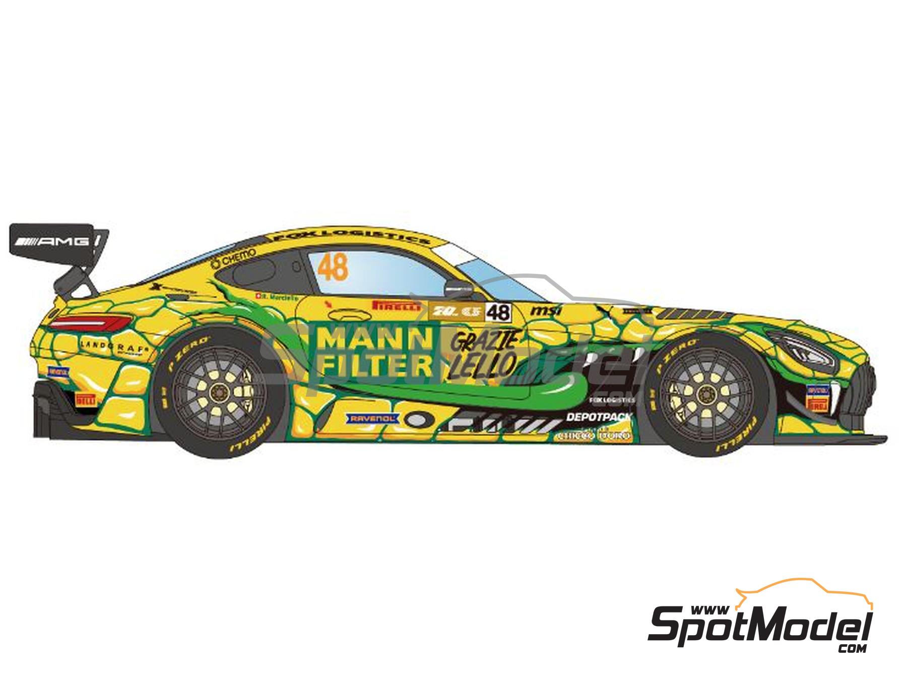 Image 2: Mercedes AMG GT3 Evo Landgraf Team sponsored by Mann Filter - Macau FIA GT World Cup Championship 2023 | Marking / livery in 1/24 scale manufactured by LB Production (ref. LB-24099, also LB24099)