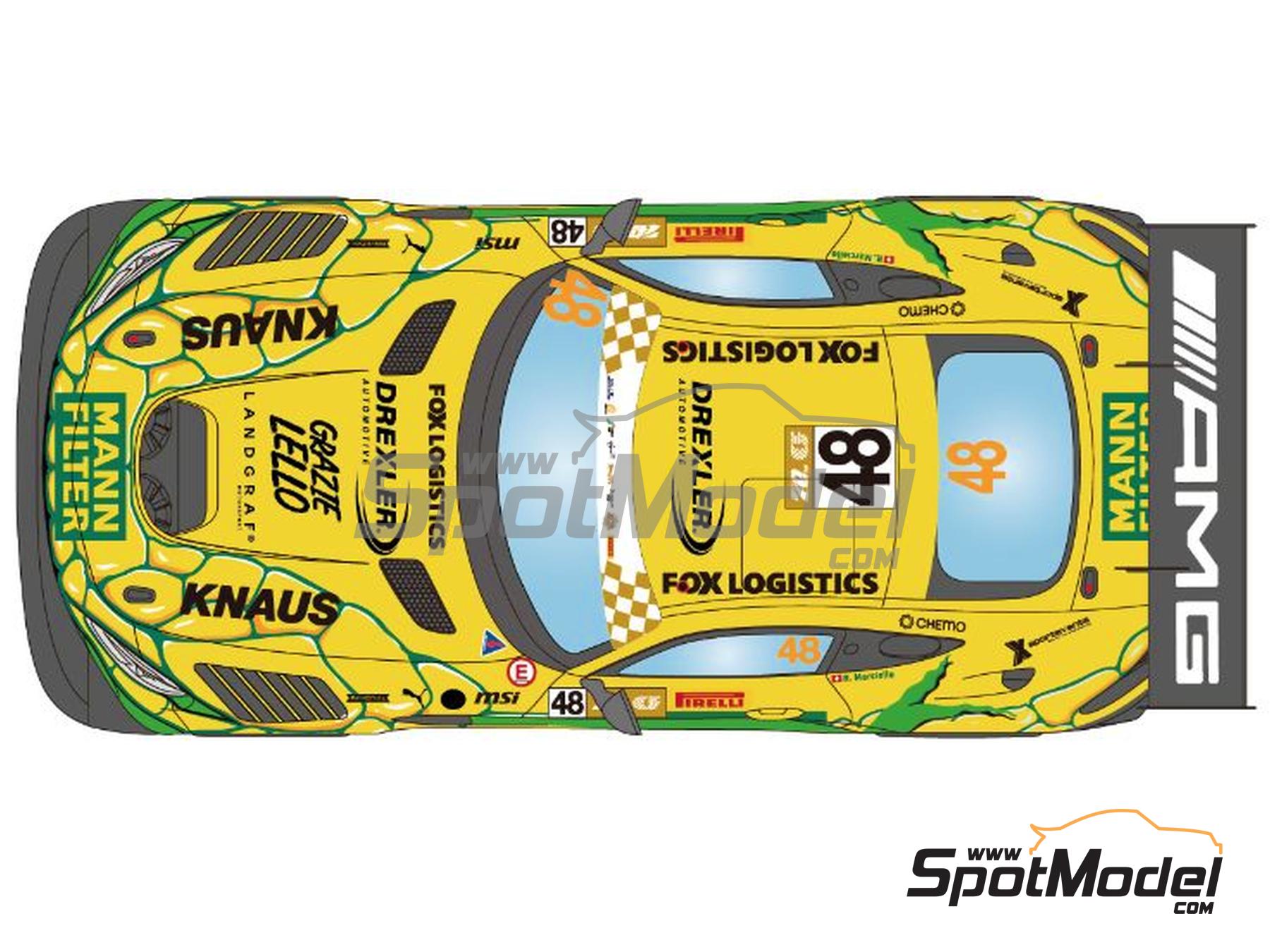 Image 3: Mercedes AMG GT3 Evo Landgraf Team sponsored by Mann Filter - Macau FIA GT World Cup Championship 2023 | Marking / livery in 1/24 scale manufactured by LB Production (ref. LB-24099, also LB24099)
