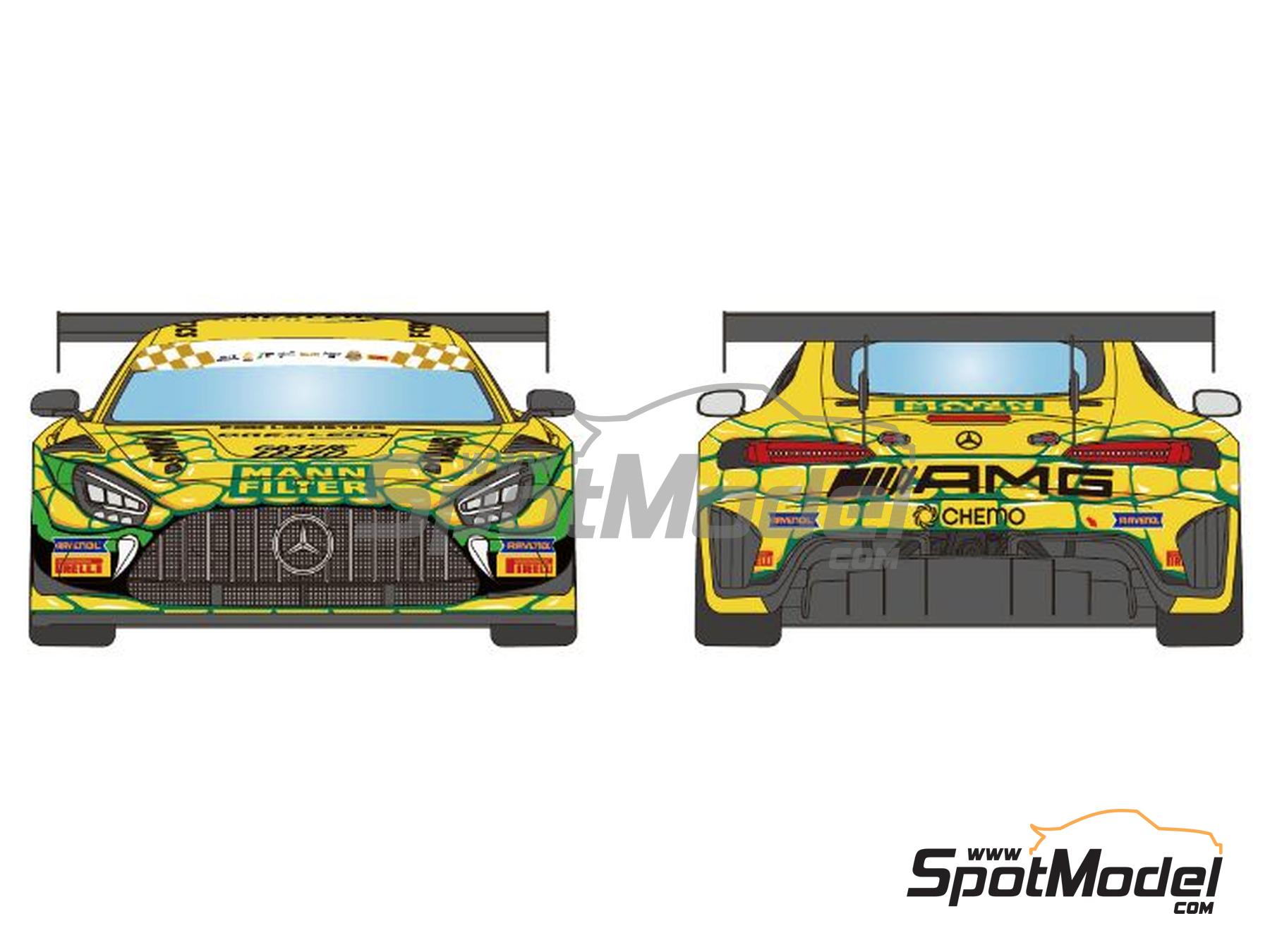 Image 4: Mercedes AMG GT3 Evo Landgraf Team sponsored by Mann Filter - Macau FIA GT World Cup Championship 2023 | Marking / livery in 1/24 scale manufactured by LB Production (ref. LB-24099, also LB24099)
