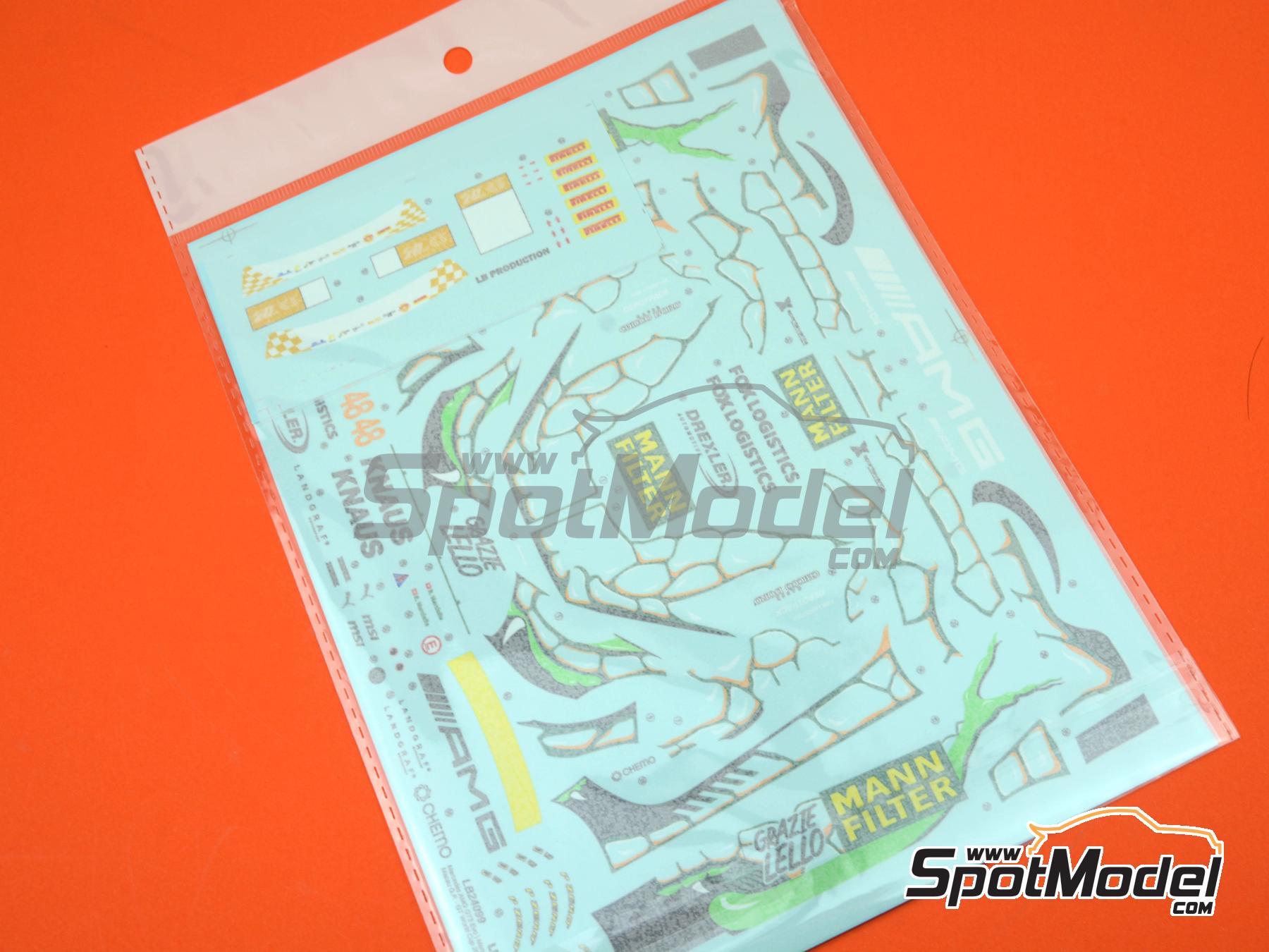 Image 6: Mercedes AMG GT3 Evo Landgraf Team sponsored by Mann Filter - Macau FIA GT World Cup Championship 2023 | Marking / livery in 1/24 scale manufactured by LB Production (ref. LB-24099, also LB24099)