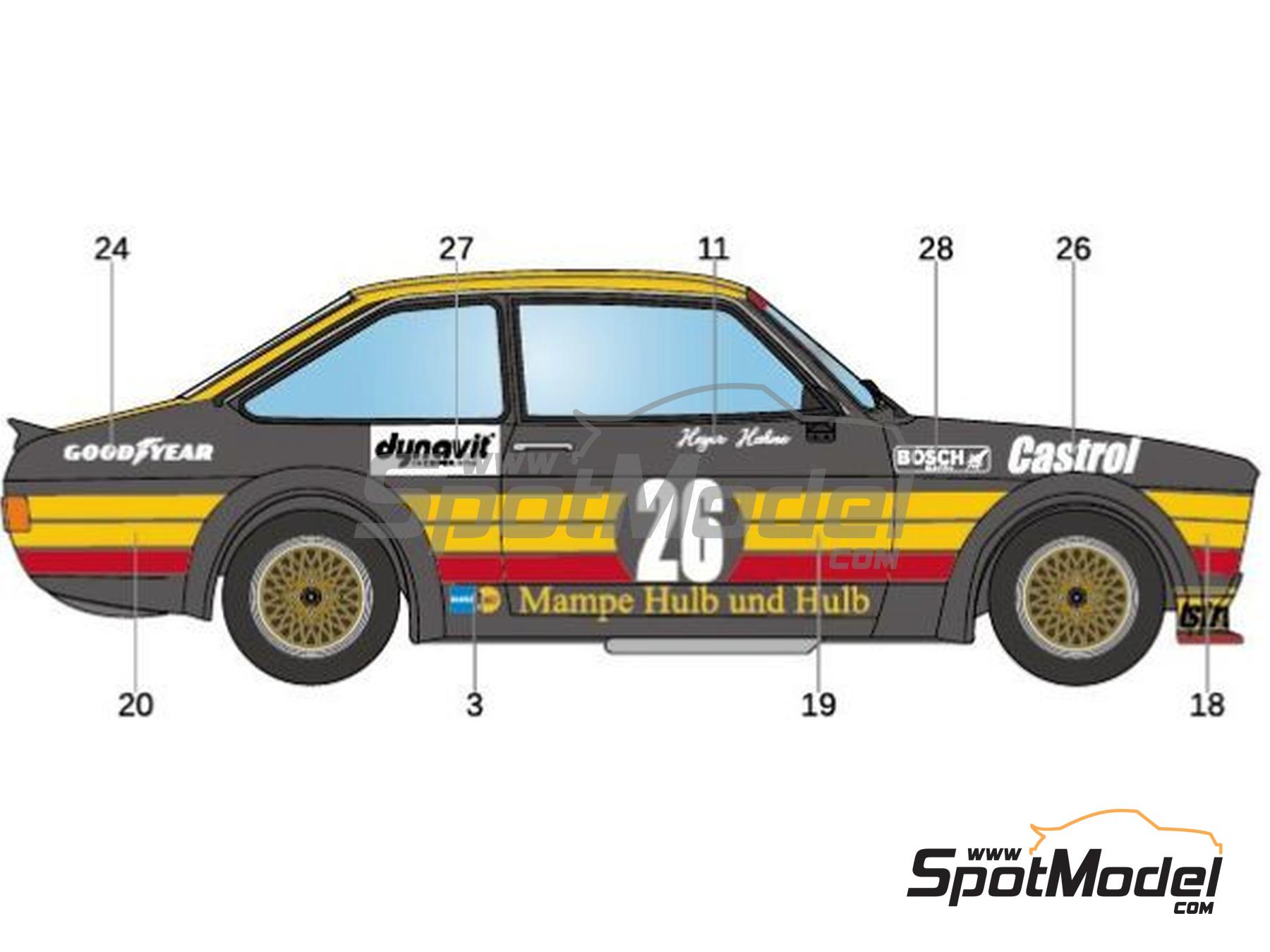Image 3: Ford Escort MK II RS 1800 Equipo Zakspeed patrocinado por Mampe - Campeonato Europeo de Turismos ETCC N&uuml;rburgring 1977 | Decoraci&oacute;n en escala&nbsp;1/24 fabricado por LB Production (ref.&nbsp;LB-24101, tambien LB24101)