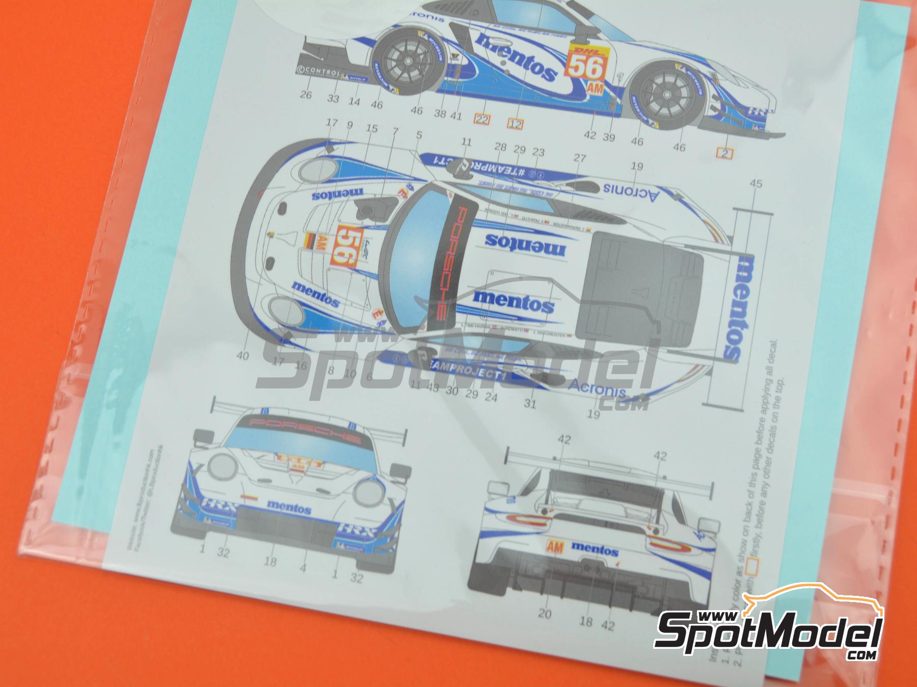 Image 7: Porsche 911 RSR GT3 Project 1 Team sponsored by Mentos - FIA WEC Bahrain 8 Hours 2020 | Marking / livery in 1/24 scale manufactured by LB Production (ref. LB-24107, also LB24107)