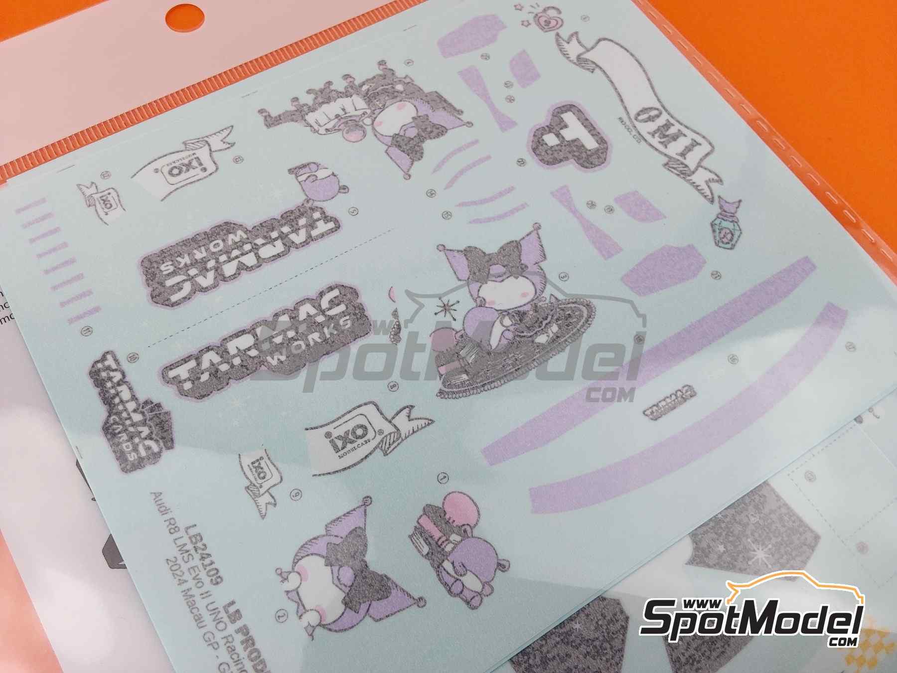 Image 8: Audi R8 LMS GT3 Evo II UNO Racing Team sponsored by Tarmac Works - Macau FIA GT World Cup Championship 2024 | Marking / livery in 1/24 scale manufactured by LB Production (ref.&nbsp;LB-24109, also LB24109)