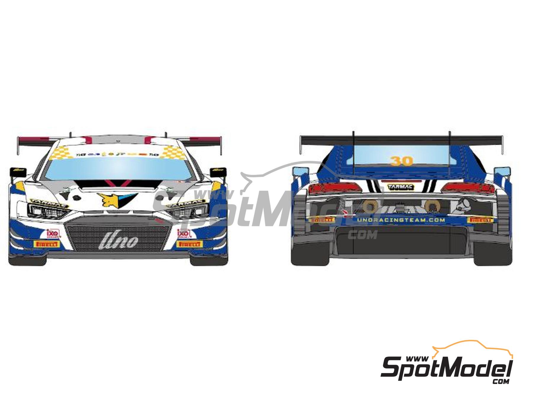 Image 4: Audi R8 LMS GT3 Evo II UNO Racing Team sponsored by Tarmac Works - Macau FIA GT World Cup Championship 2024 | Marking / livery in 1/24 scale manufactured by LB Production (ref.&nbsp;LB-24110, also LB24110)