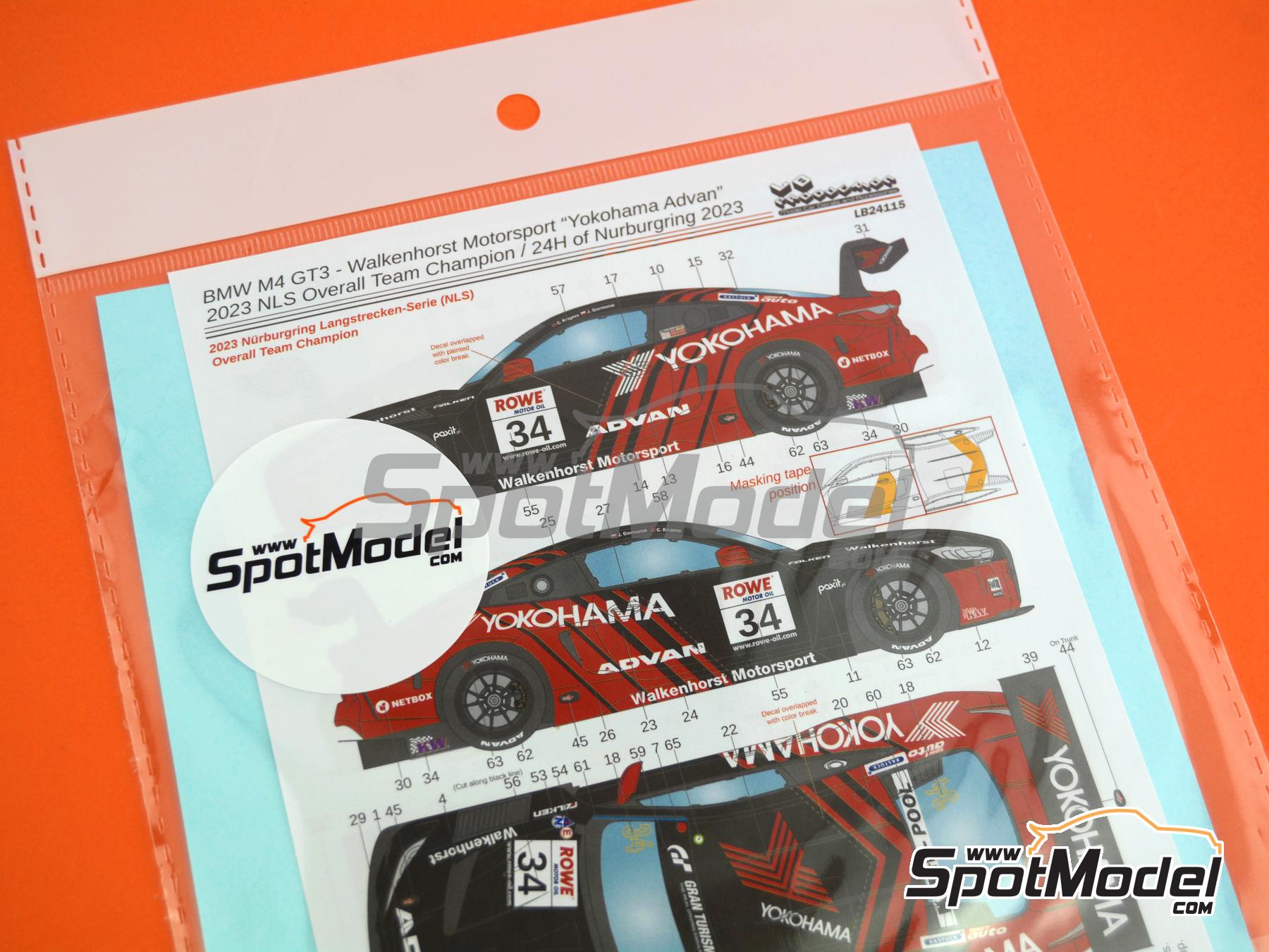 Image 7: BMW M4 GT3 Walkenhorst Motorsport Team sponsored by Yokohama Advan - 24 Hours N&uuml;rburgring, NLS N&uuml;rburgring Endurance Series 2023 | Marking / livery in 1/24 scale manufactured by LB Production (ref.&nbsp;LB-24115, also LB24115)