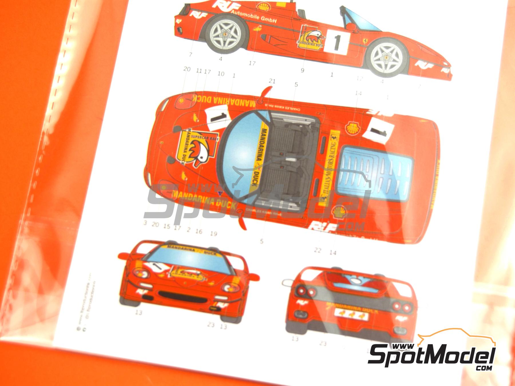Image 5: Ferrari F50 sponsored by Mandarina Duck - Guia Race of Macau 1995 | Marking / livery in 1/24 scale manufactured by LB Production (ref.&nbsp;LB-24119, also LB24119)