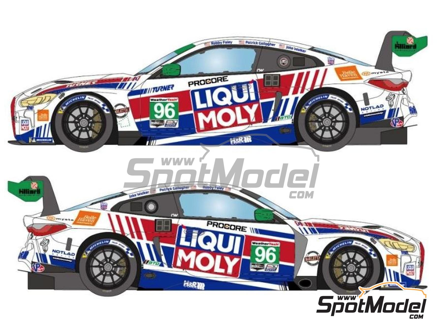 Image 2: BMW M4 GT3 Equipo Turner Motorsport patrocinado por Liqui Molly - Campeonato IMSA WeatherTech SportsCar 2024 | Decoraci&oacute;n en escala&nbsp;1/24 fabricado por LB Production (ref.&nbsp;LB-24121, tambien LB24121)