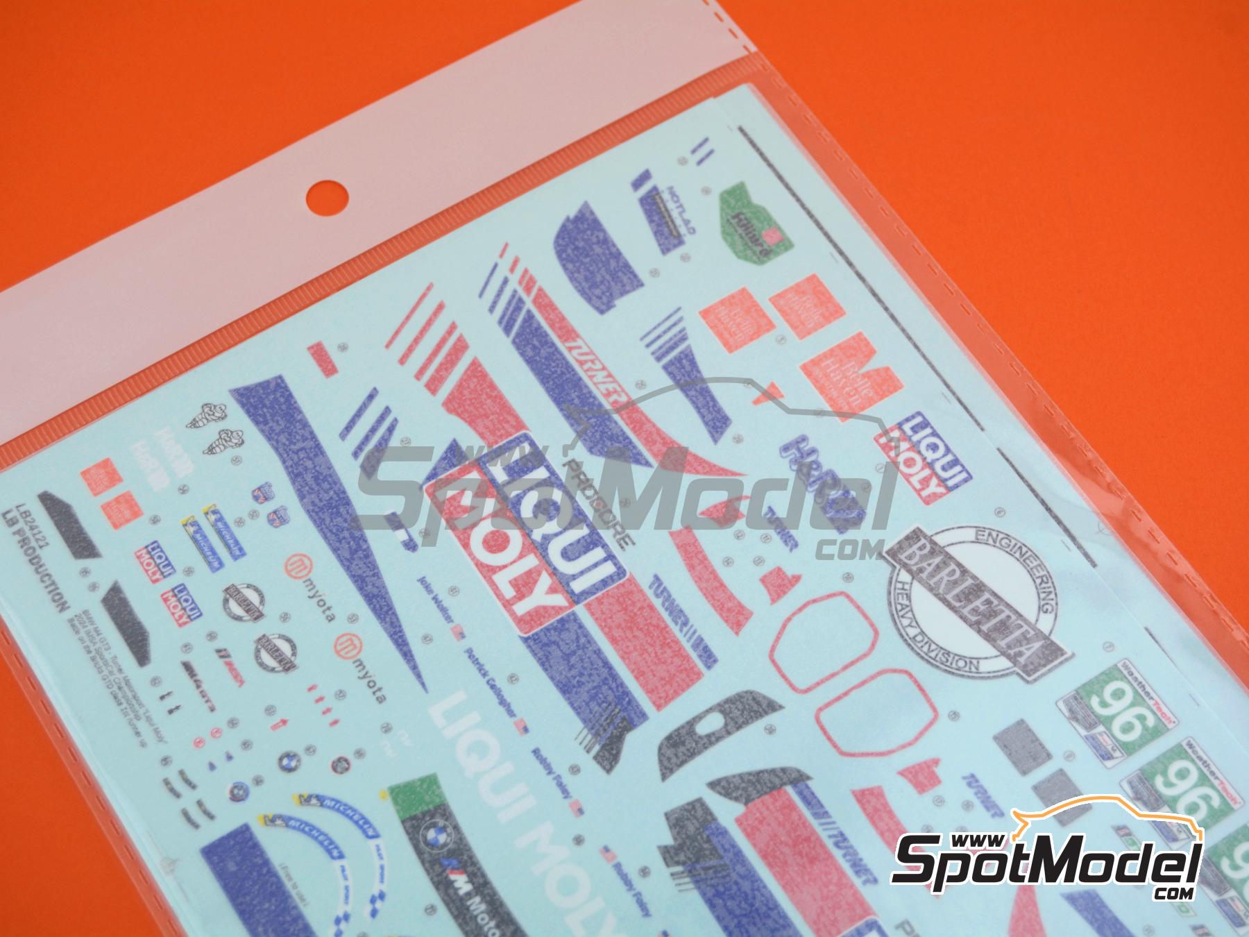 Image 6: BMW M4 GT3 Equipo Turner Motorsport patrocinado por Liqui Molly - Campeonato IMSA WeatherTech SportsCar 2024 | Decoraci&oacute;n en escala&nbsp;1/24 fabricado por LB Production (ref.&nbsp;LB-24121, tambien LB24121)