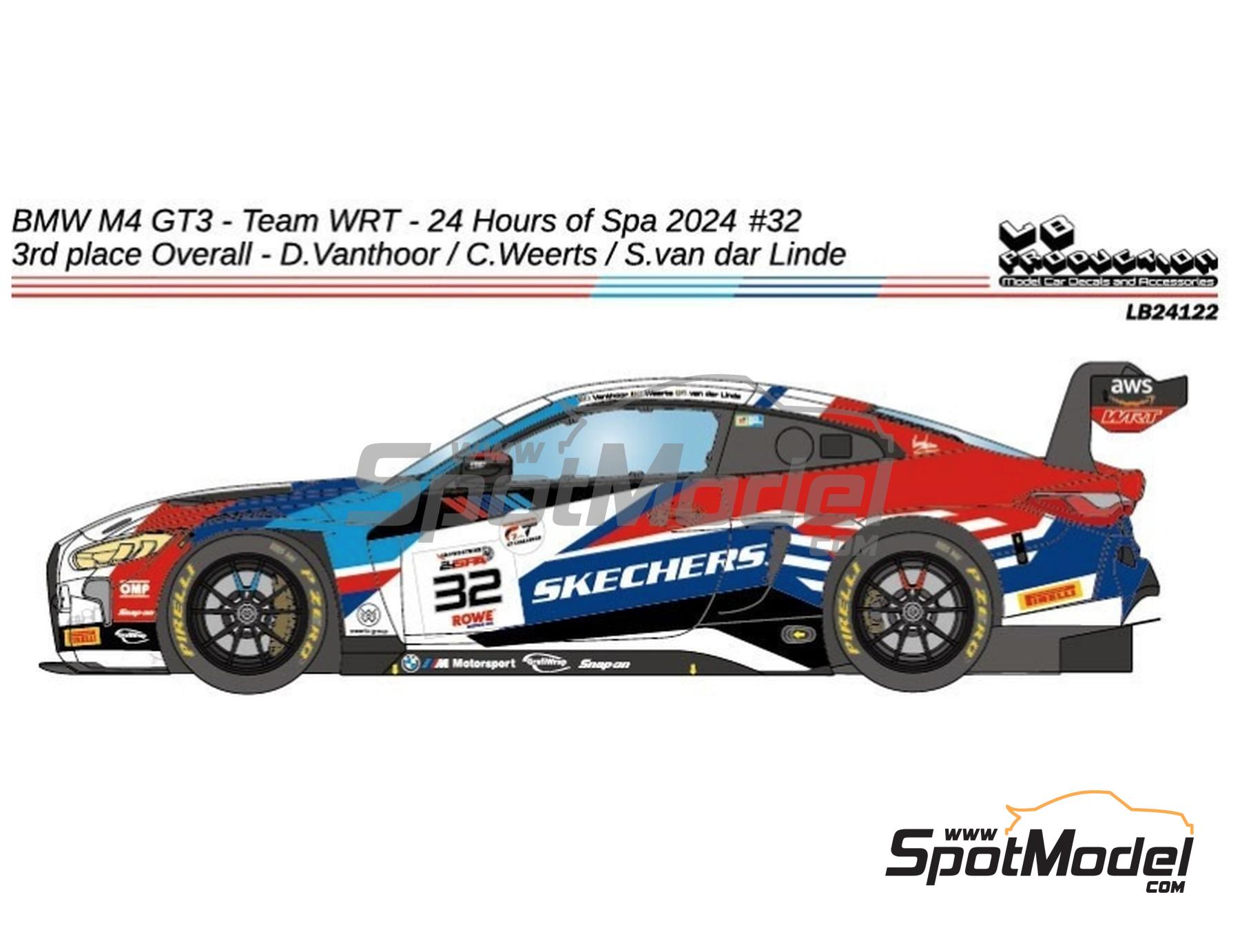 Image 1: BMW M4 GT3 Equipo WRT patrocinado por Skechers - CrowdStrike 24 Horas de Spa 2024 | Decoraci&oacute;n en escala&nbsp;1/24 fabricado por LB Production (ref.&nbsp;LB-24122, tambien LB24122)