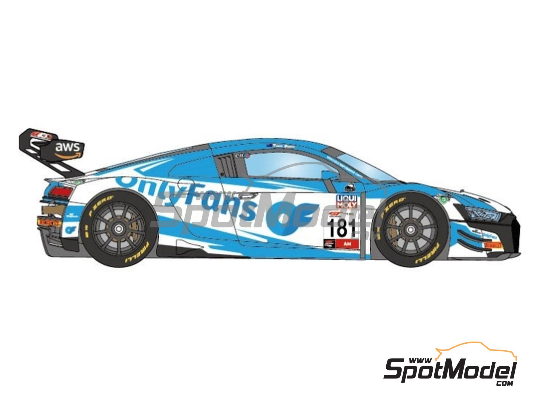 Image 2: Audi R8 LMS GT3 Evo II Equipo Melbourne Performance Centre patrocinado por Only Fans - GT World Challenge Australia 2025 | Decoraci&oacute;n en escala&nbsp;1/24 fabricado por LB Production (ref.&nbsp;LB-24124, tambien LB24124)