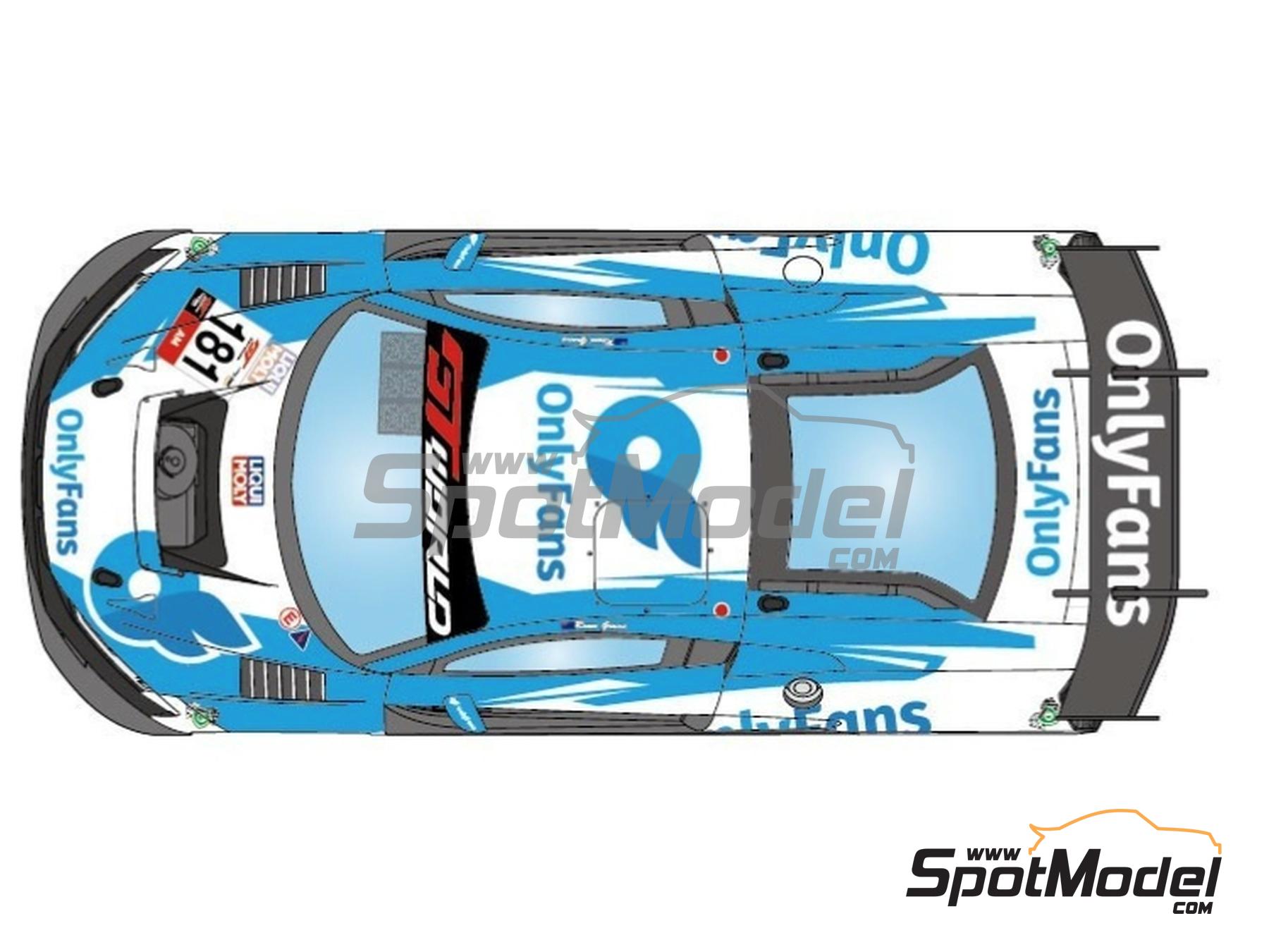 Image 3: Audi R8 LMS GT3 Evo II Equipo Melbourne Performance Centre patrocinado por Only Fans - GT World Challenge Australia 2025 | Decoraci&oacute;n en escala&nbsp;1/24 fabricado por LB Production (ref.&nbsp;LB-24124, tambien LB24124)