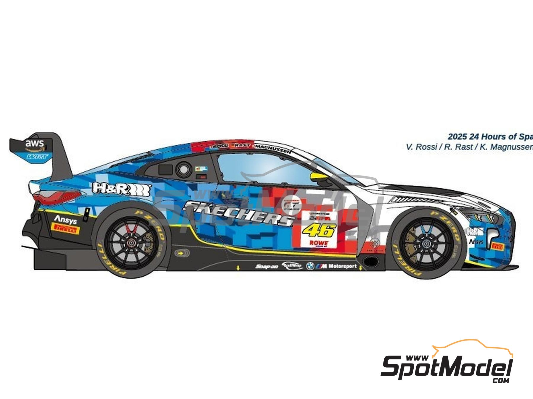Image 3: BMW M4 GT3 Evo WRT Team sponsored by Skechers, H&R - GT World Challenge Europe , CrowdStrike 24 Hours of Spa 2025 | Marking / livery in 1/24 scale manufactured by LB Production (ref.&nbsp;LB-24127, also LB24127)