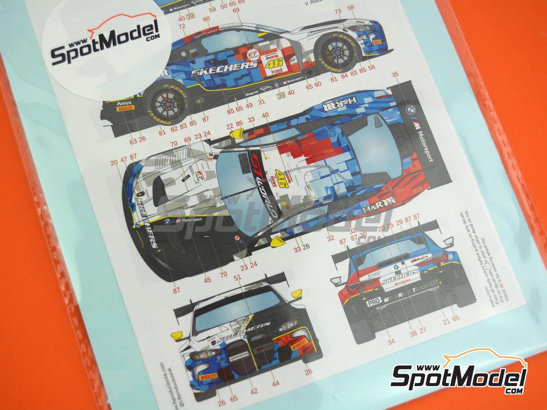 Image 10: BMW M4 GT3 Evo WRT Team sponsored by Skechers, H&R - GT World Challenge Europe , CrowdStrike 24 Hours of Spa 2025 | Marking / livery in 1/24 scale manufactured by LB Production (ref.&nbsp;LB-24127, also LB24127)