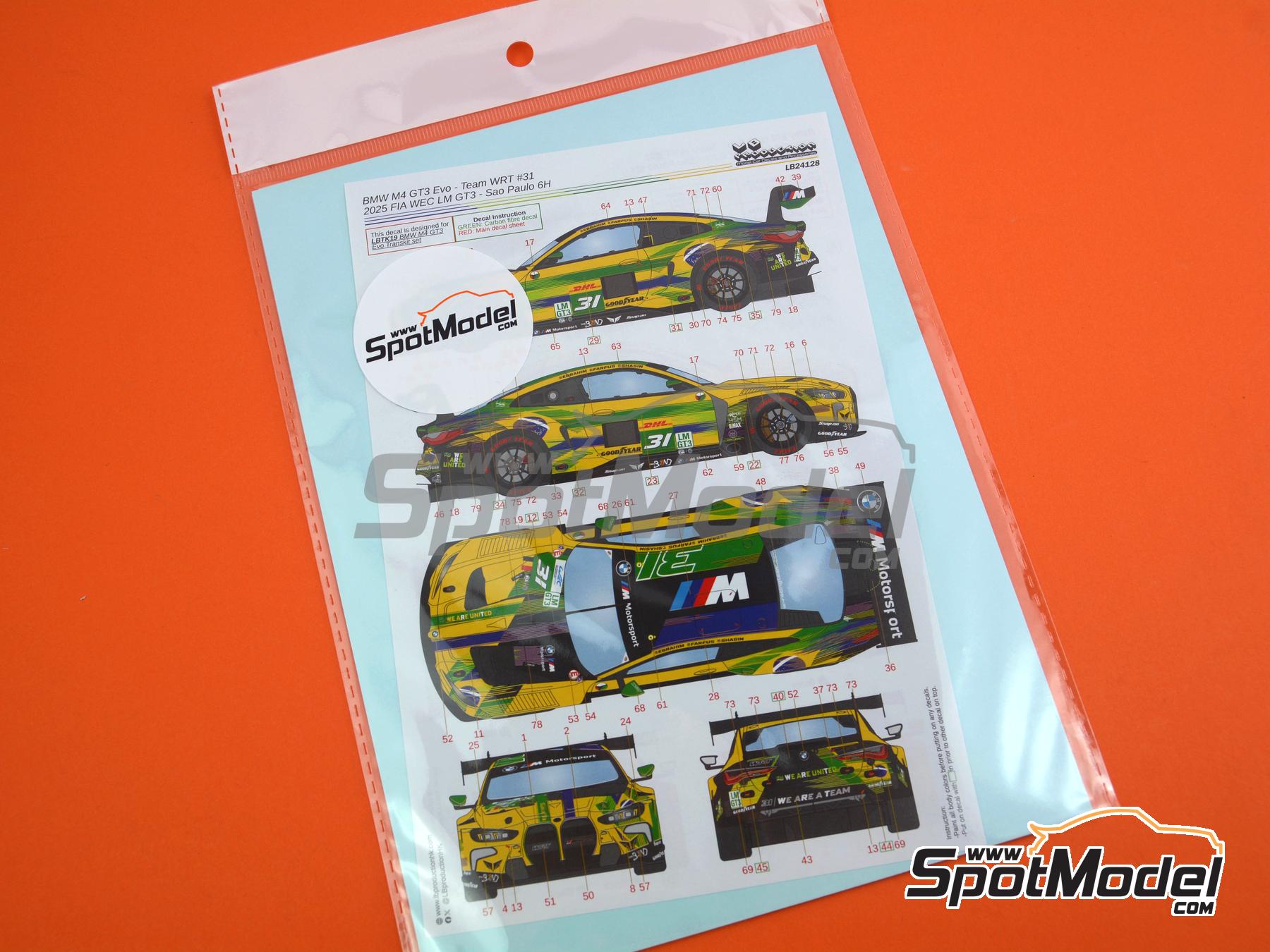 Image 5: BMW M4 GT3 Evo The Bend WRT Team - FIA WEC 6 Hours of Sao Paulo 2025 | Marking / livery in 1/24 scale manufactured by LB Production (ref.&nbsp;LB-24128, also LB24128)