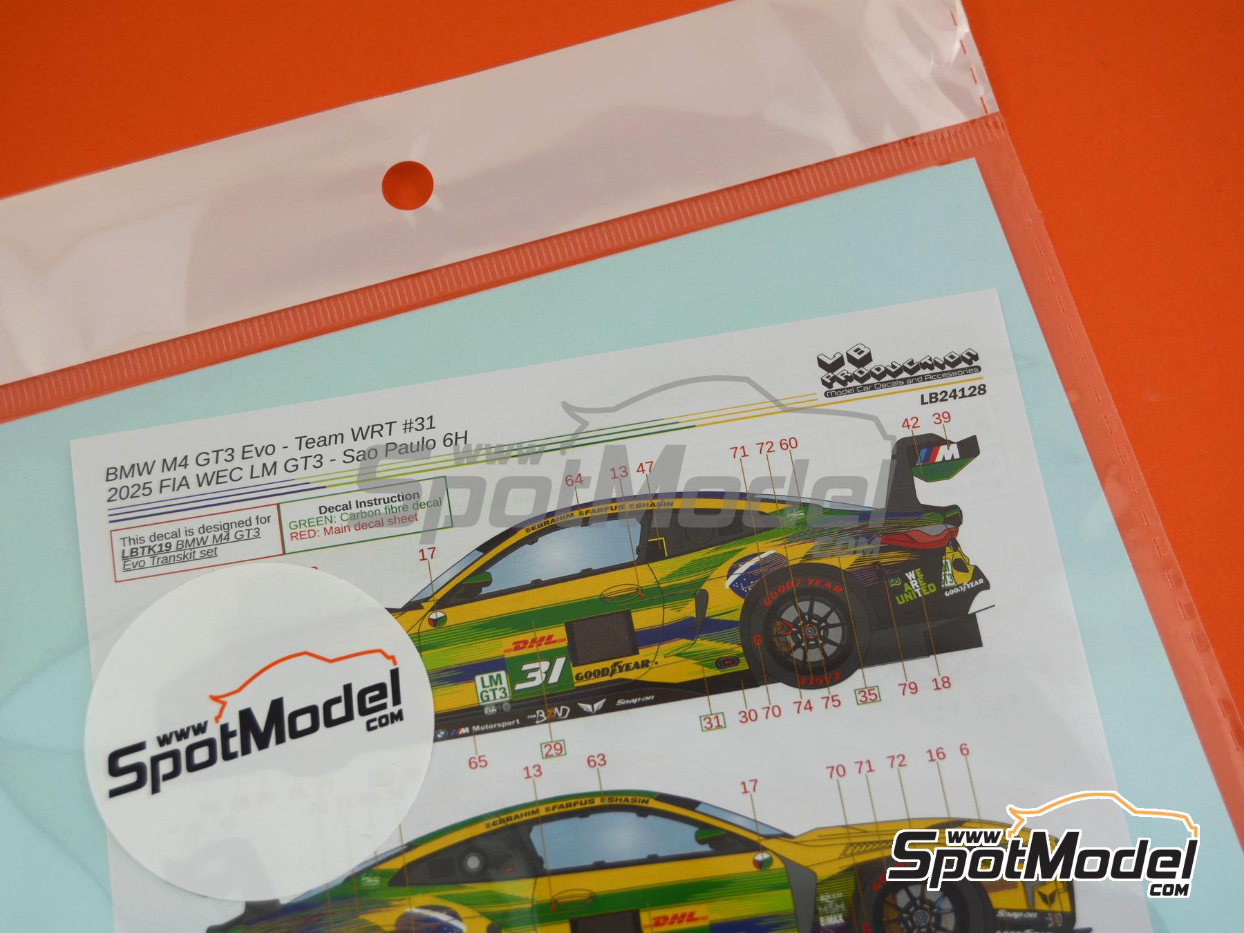 Image 9: BMW M4 GT3 Evo The Bend WRT Team - FIA WEC 6 Hours of Sao Paulo 2025 | Marking / livery in 1/24 scale manufactured by LB Production (ref.&nbsp;LB-24128, also LB24128)