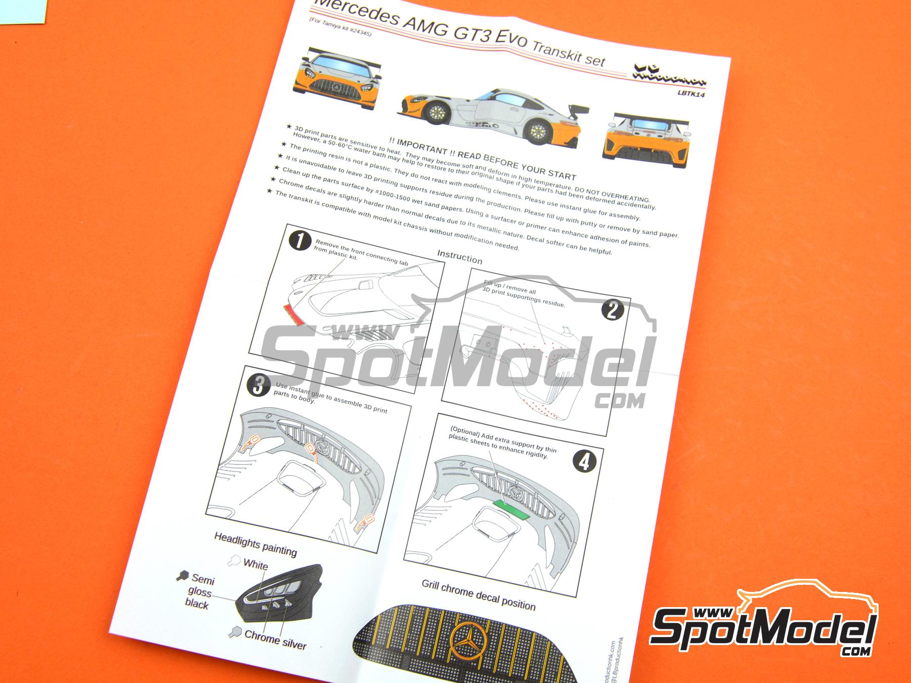 Image 12: Mercedes Benz AMG GT3 Evo | Transkit in 1/24 scale manufactured by LB Production (ref. LB-TK14, also LBTK14)