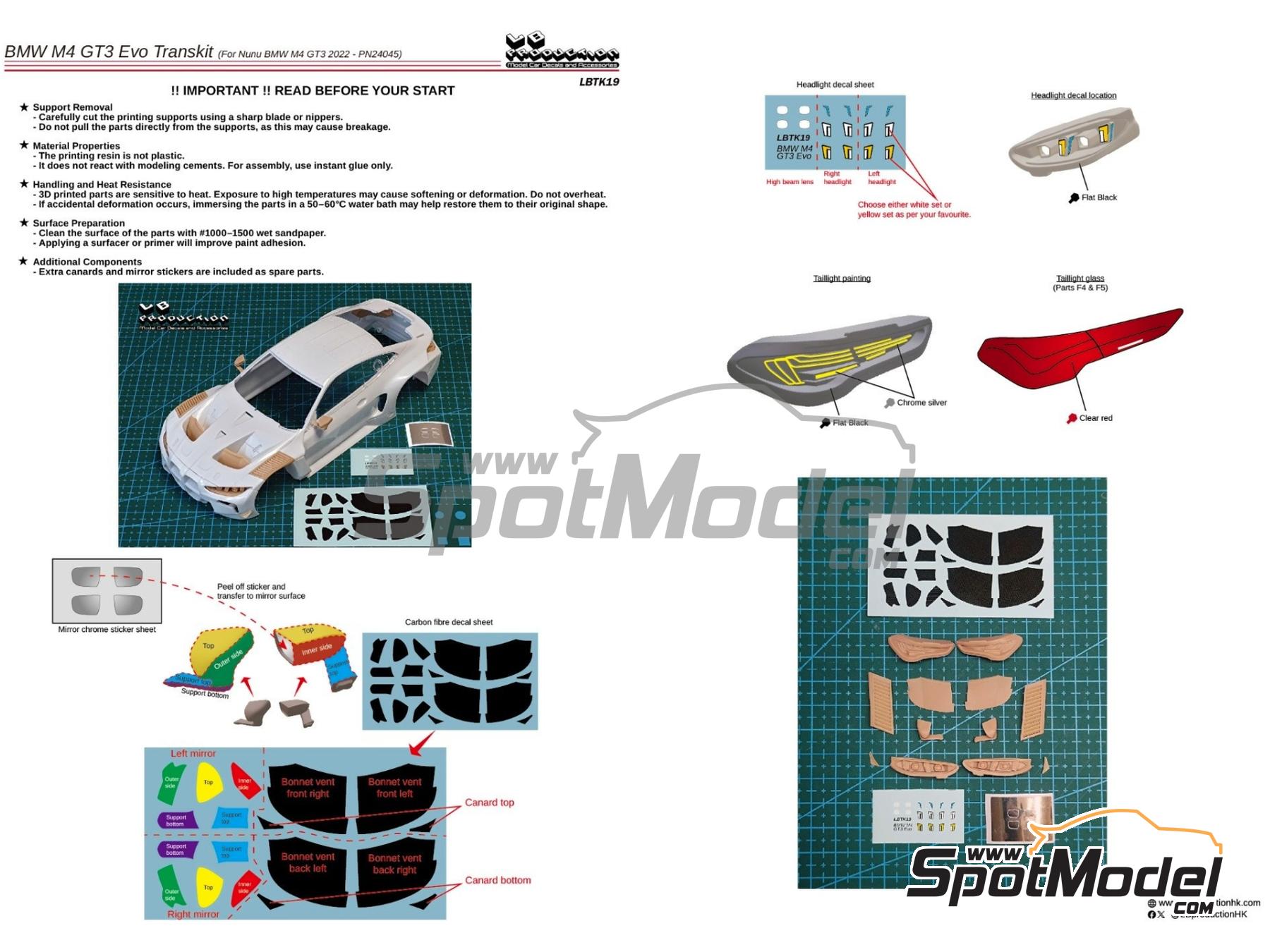 Image 3: BMW M4 GT3 Evo | Transkit in 1/24 scale manufactured by LB Production (ref.&nbsp;LB-TK19, also LBTK19)