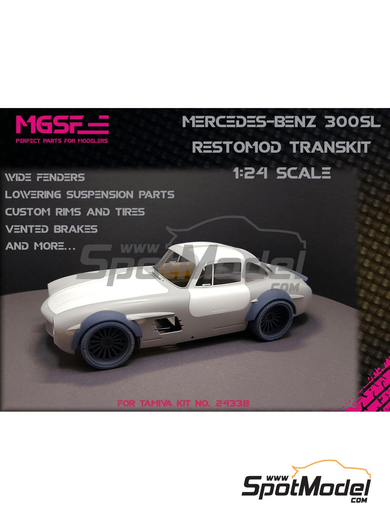 Mercedes-Benz 300SL Fat Boy Restomod. Transkit in 1/24 scale manufactured  by MGSF (ref. MGSF-UK24-015A, also UK24-015A)