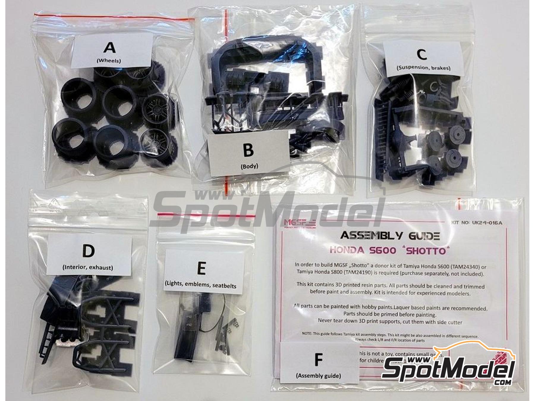 Image 10: Honda S600/S800 Shakotan Shotto | Transkit en escala&nbsp;1/24 fabricado por MGSF (ref.&nbsp;MGSF-UK24-016A, tambien UK24-016A)