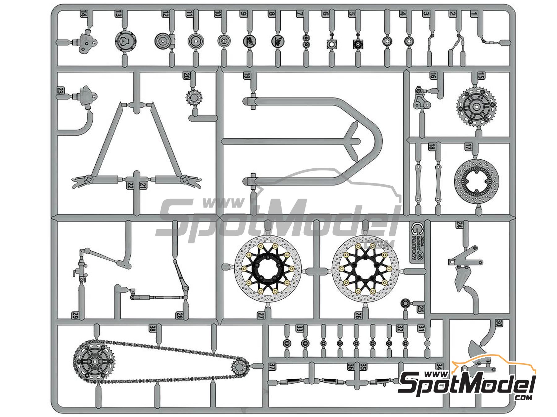 Image 16: Honda CBR1000RR-R Fireblade SP - Pre-painted | Motorbike scale model kit in 1/9 scale manufactured by Magic Factory (ref.&nbsp;MAGIC-1402, also 6974715830495 and 1402)