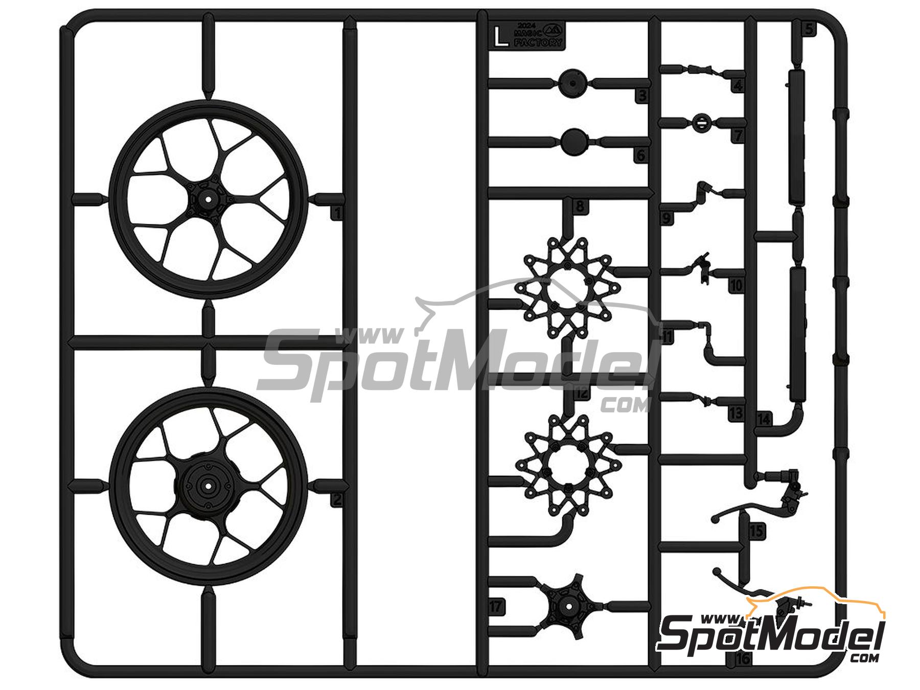 Image 20: Honda CBR1000RR-R Fireblade SP - Pre-painted | Motorbike scale model kit in 1/9 scale manufactured by Magic Factory (ref.&nbsp;MAGIC-1402, also 6974715830495 and 1402)