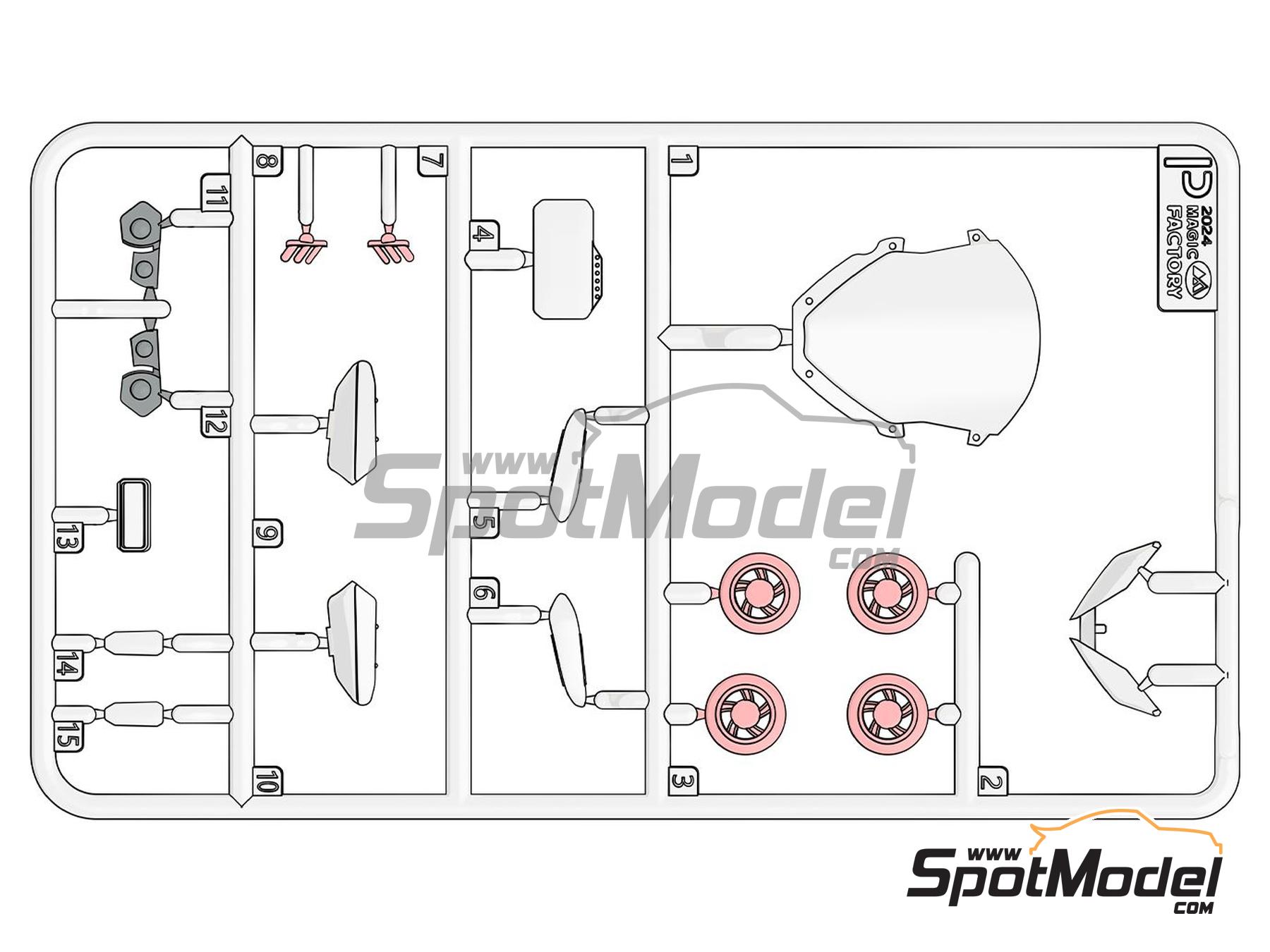 Image 22: Honda CBR1000RR-R Fireblade SP - Pre-painted | Motorbike scale model kit in 1/9 scale manufactured by Magic Factory (ref.&nbsp;MAGIC-1402, also 6974715830495 and 1402)